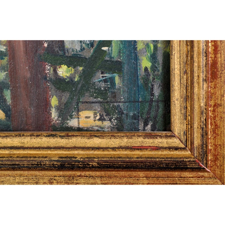 Antique French Impressionist Oil Painting Paris River Scene Paul de Frick 1900 For Sale 3