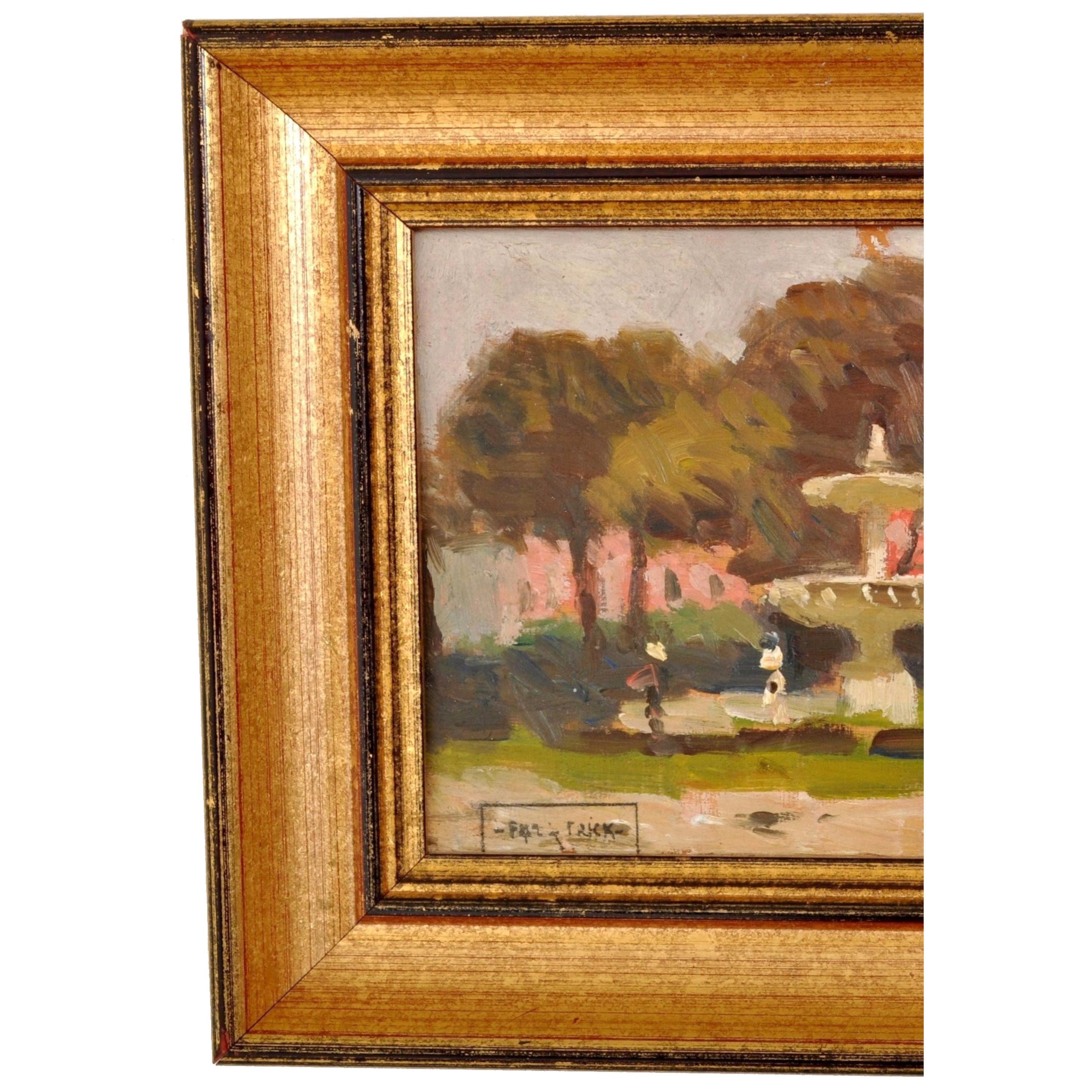 Antique French Impressionist Oil Painting 