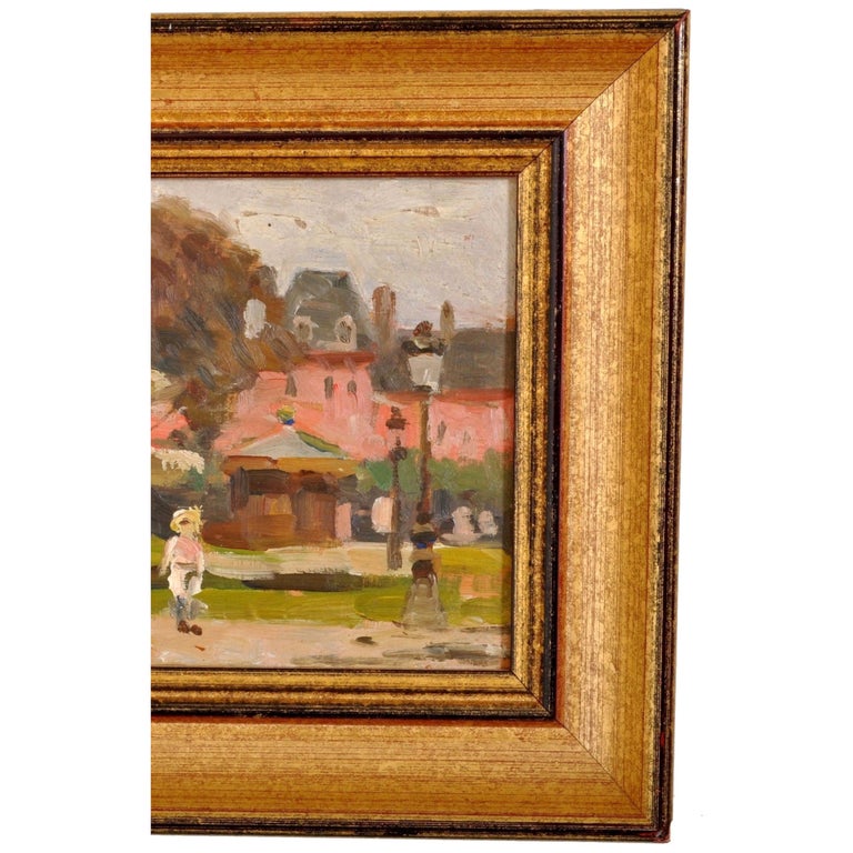 Antique French Impressionist Oil Painting 