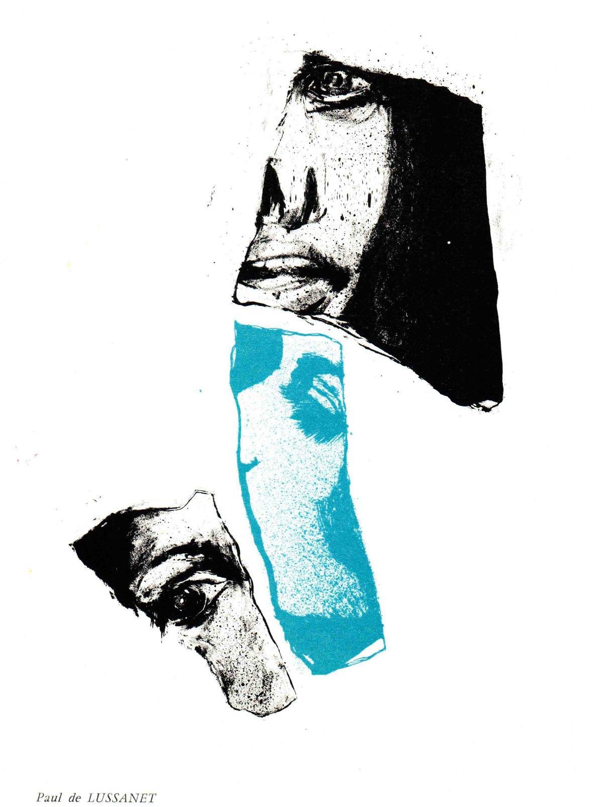 1967  'Turquoise and Black' - Print by Paul de Lussanet