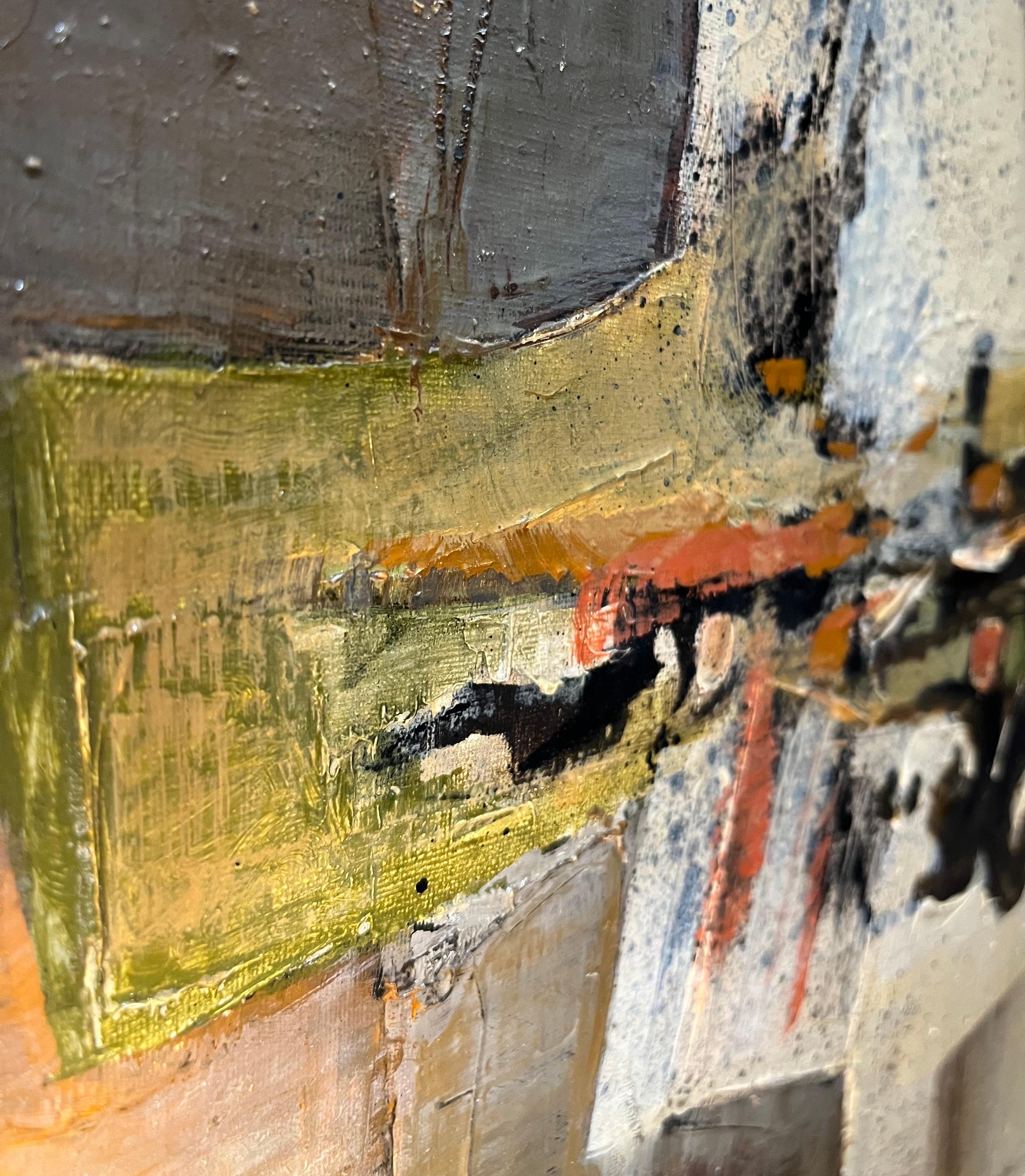 Composizione astratta di Paul Delapoterie - Olio su legno 40x53 cm 3