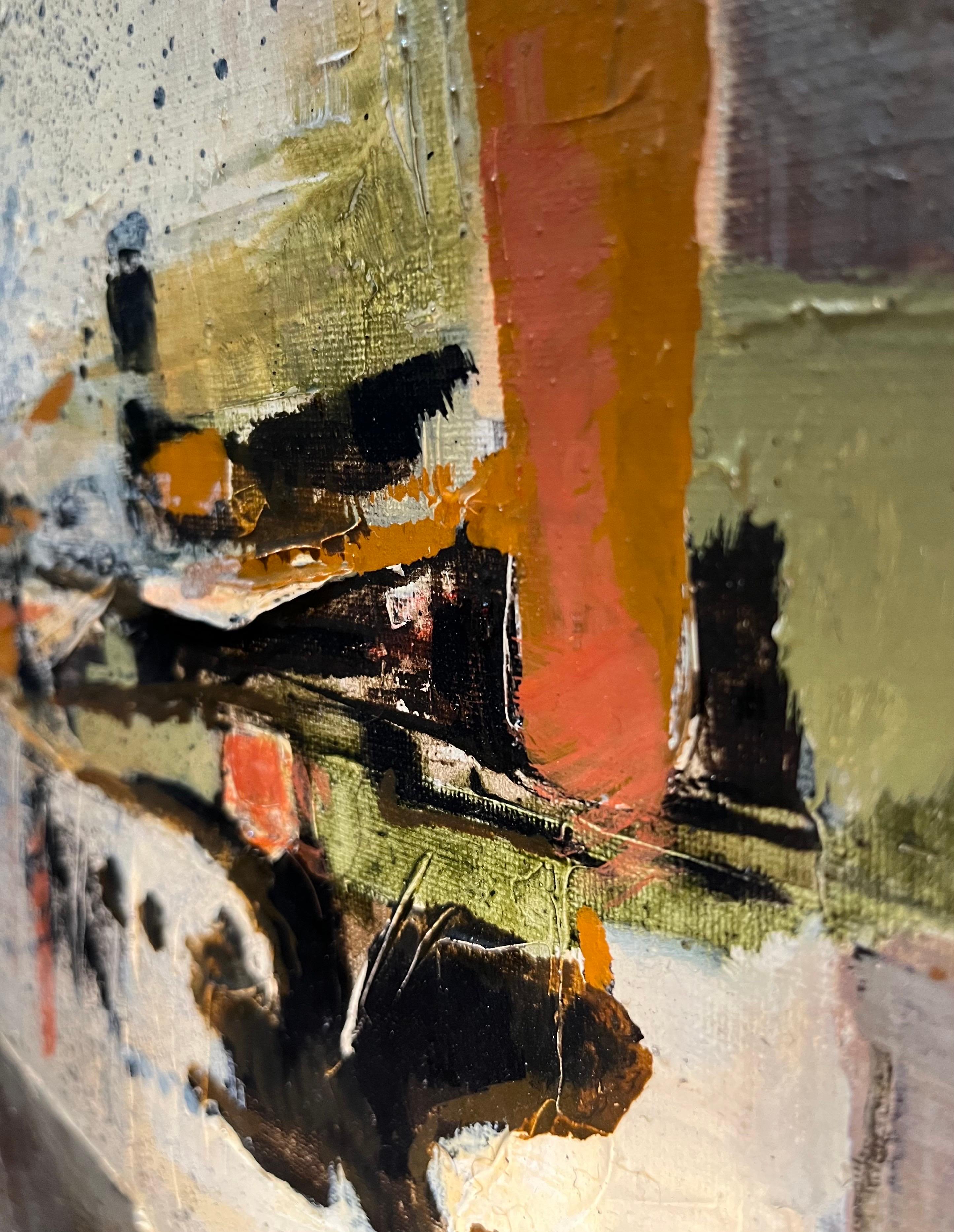 Composizione astratta di Paul Delapoterie - Olio su legno 40x53 cm 4