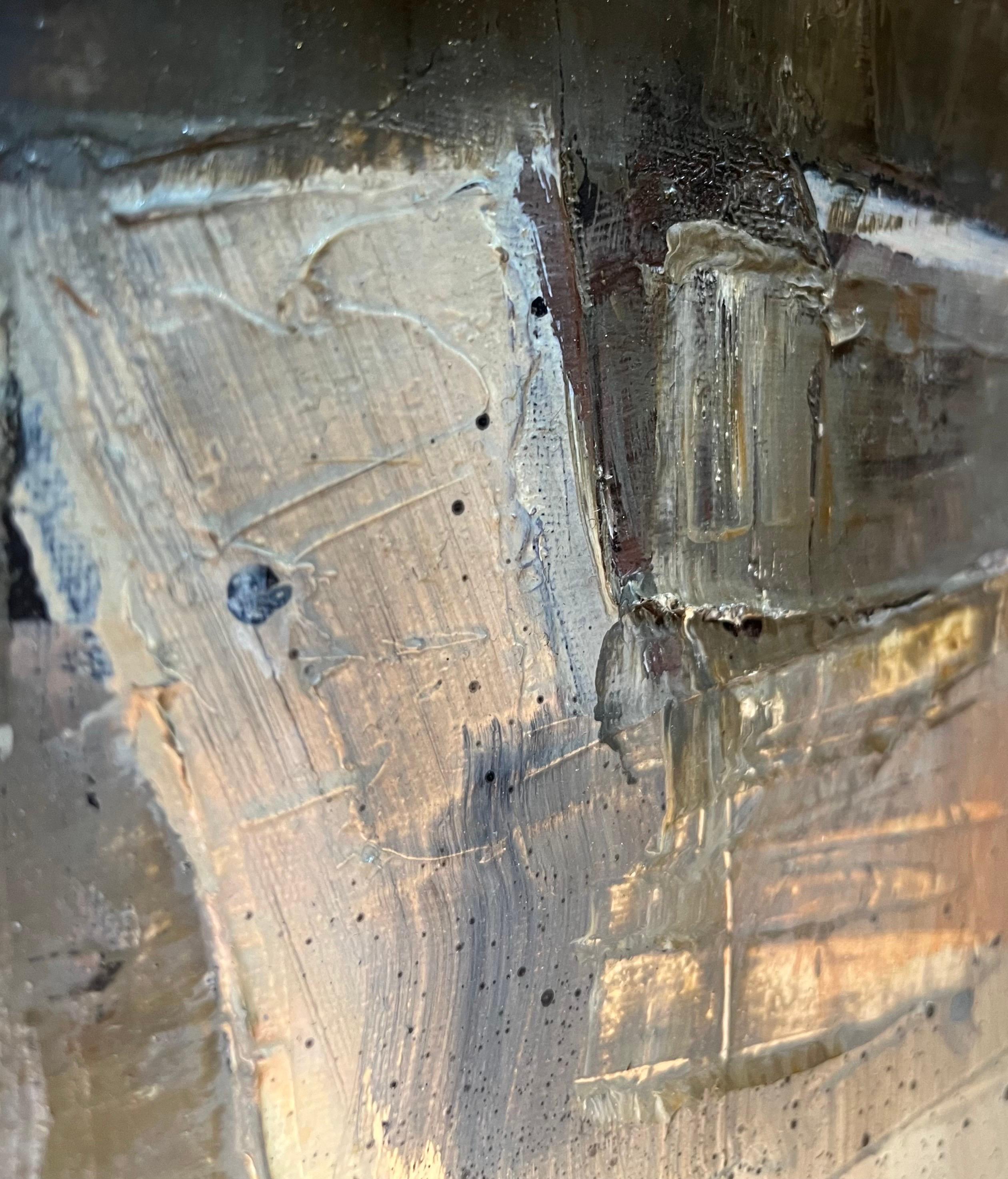 Composizione astratta di Paul Delapoterie - Olio su legno 40x53 cm 6