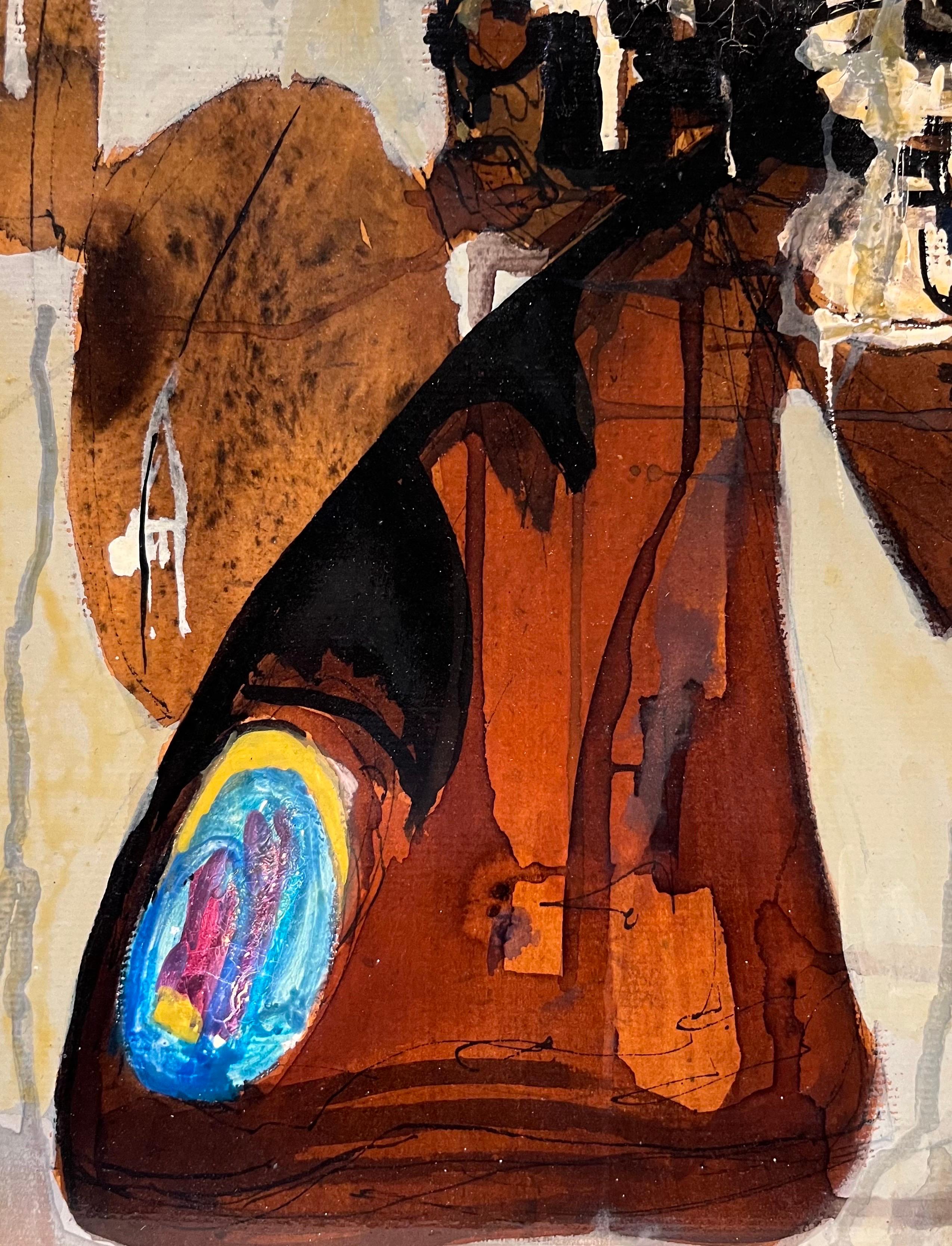 Butterfly di Paul Delapoterie - Olio su legno 49x63 cm in vendita 6