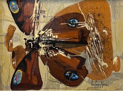 Butterfly by Paul Delapoterie - Oil on wood 49x63 cm