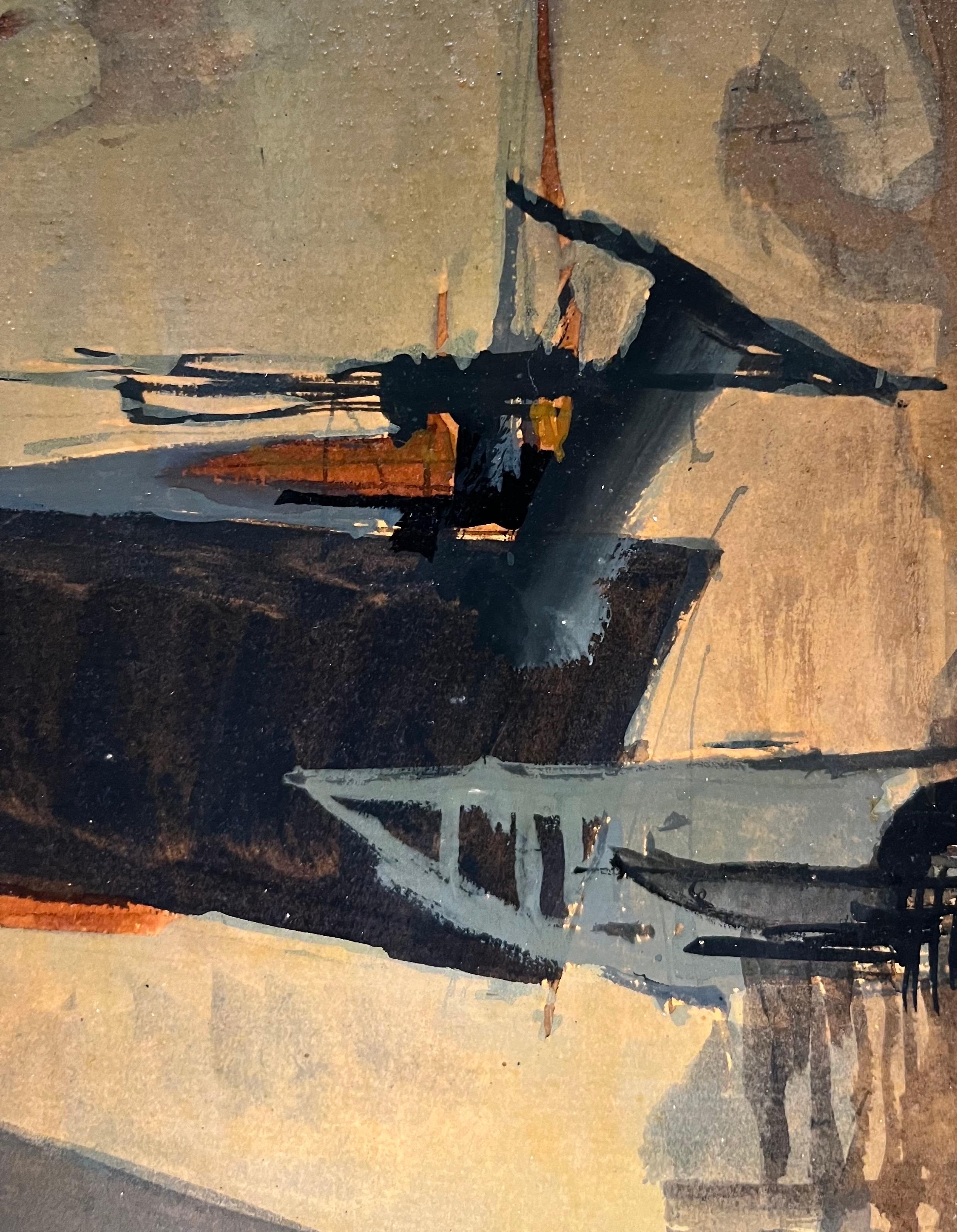 Paesaggio di cantiere di Paul Delapoterie - Olio su tavola 43,5x61 cm in vendita 6