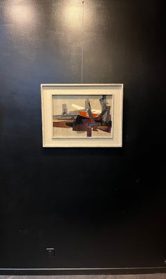 Paesaggio con barche di Paul Delapoterie - Olio su tavola 38x61 cm