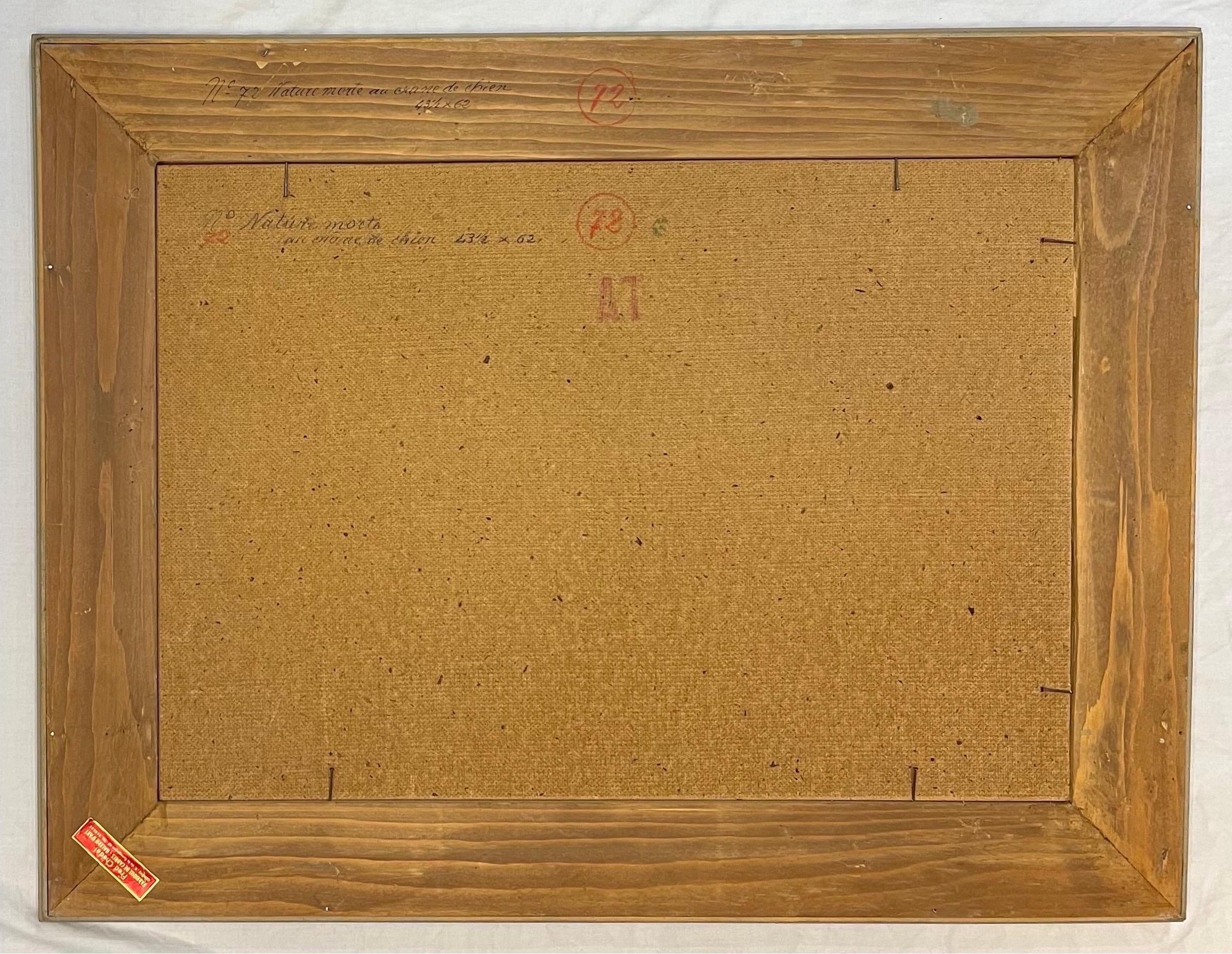 Natura morta con teschio di Paul Delapoterie - Olio su tavola 43,5x62 cm in vendita 8