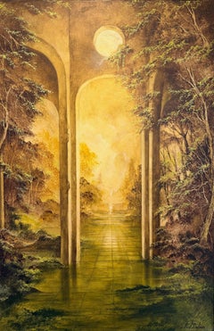 Le Passage du Rêve Tempera on Canvas Painting Landscape In Stock