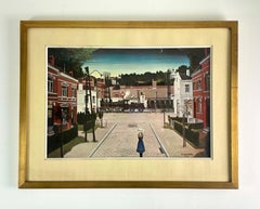 Paul DELVAUX, Plazoleta de la estación, Saint Idesbald - Enmarcado - 1963 Bélgica