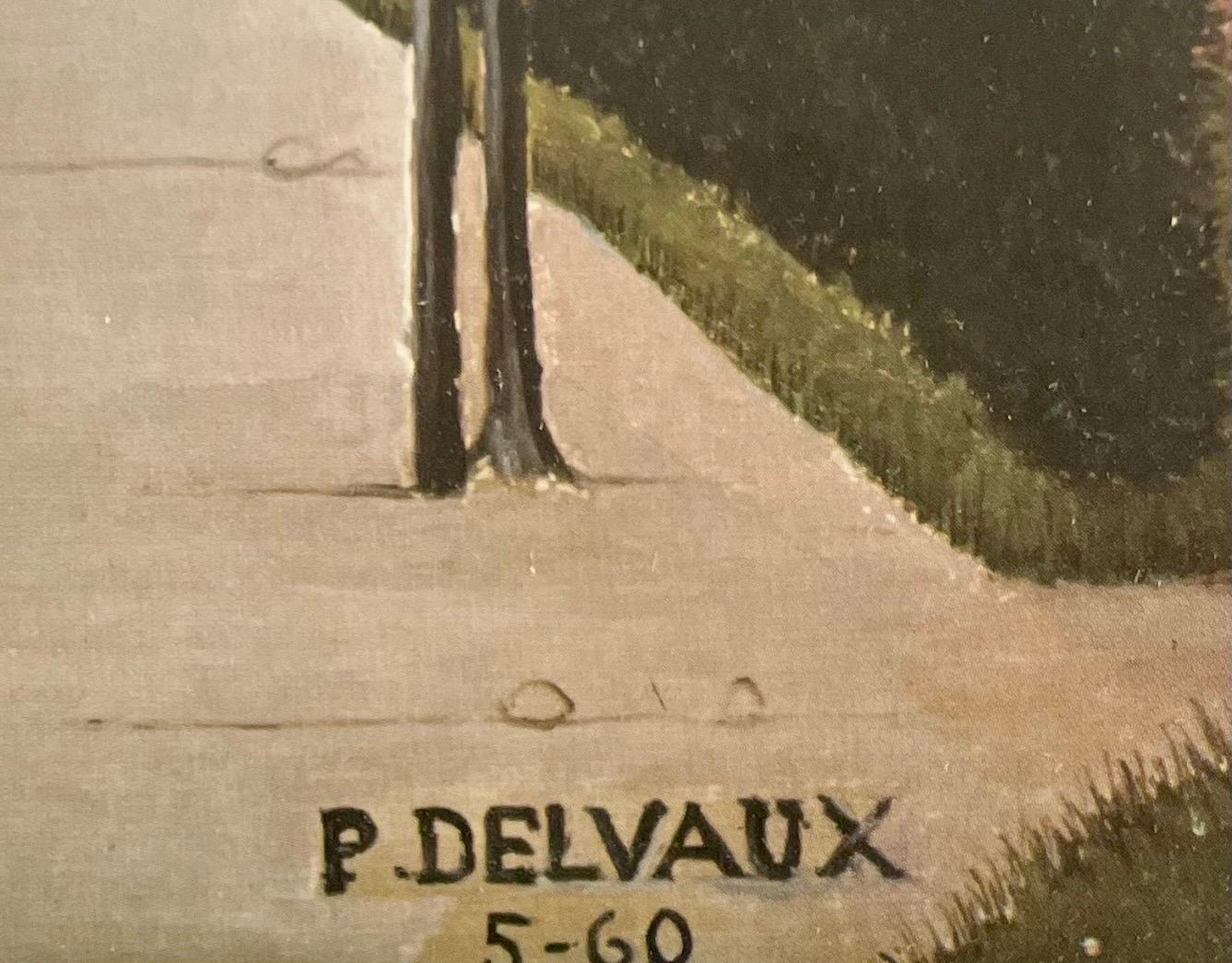 Paul DELVAUX, Little station square, Saint Idesbald - Framed - 1963 Belgium For Sale 1
