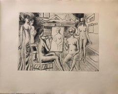 Construction d'un Temple en Ruine - Teller n. 4 - Radierung von Paul Delvaux - 1971