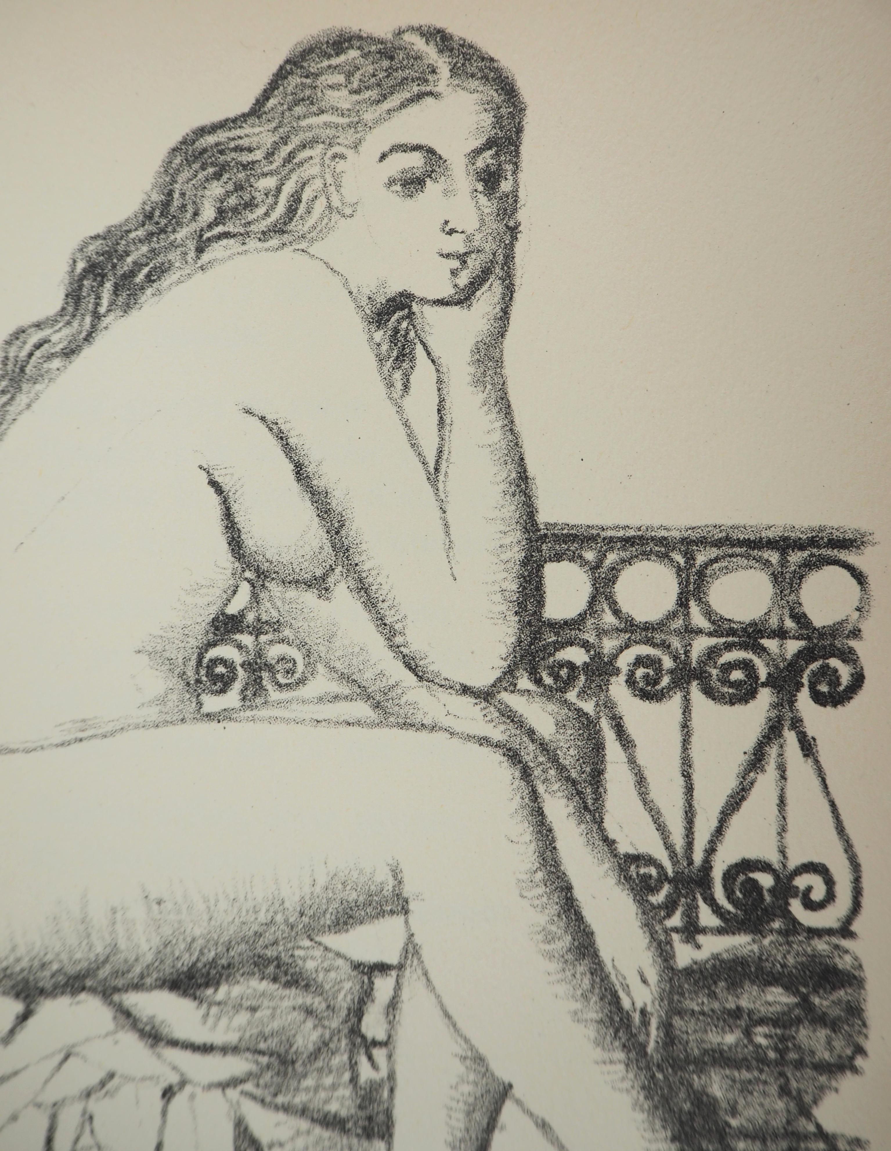 Nudo sognante - Litografia originale - Print Moderno di Paul Delvaux