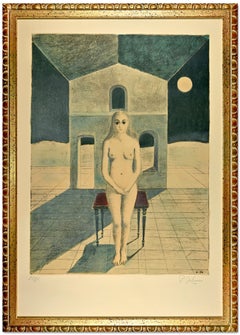 Vintage La Voyante - Lithograph by Paul Delvaux - 1974