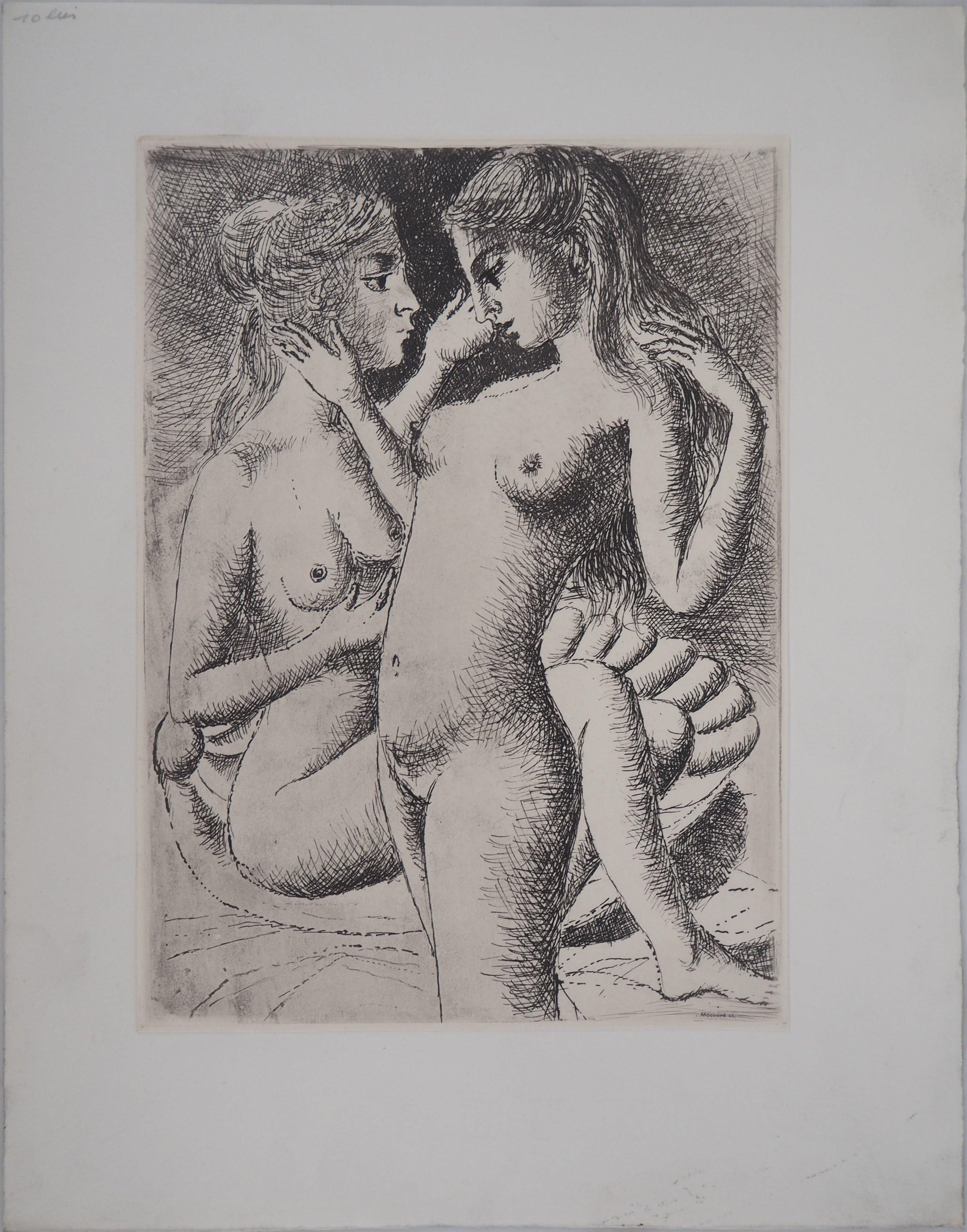 Muses - Etching - 1970 - Print by Paul Delvaux