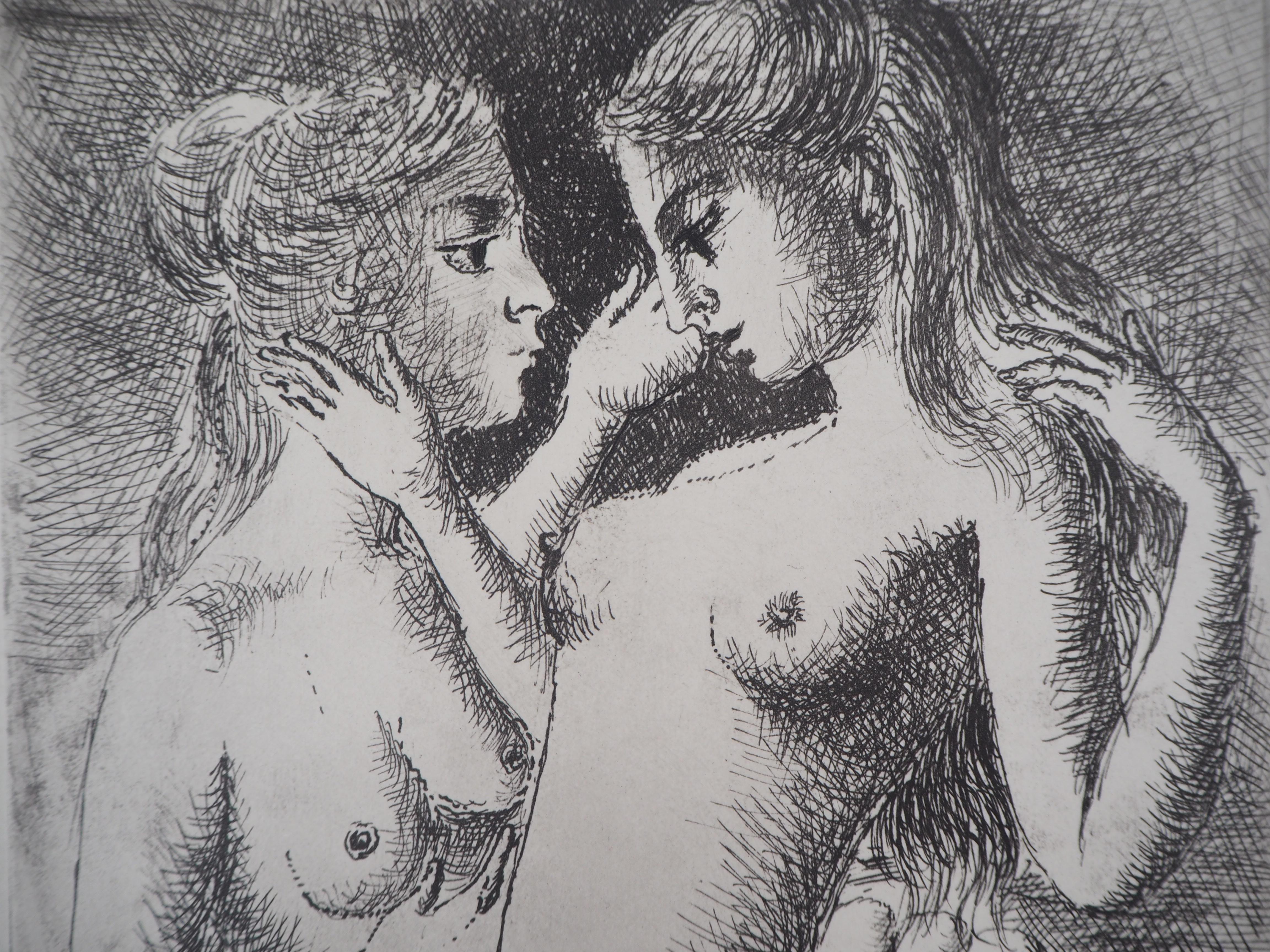 Paul DELVAUX
Muses, 1970

Engraving (Georges Leblanc workshop)
On vellum applied on vellum 32 x 24.5 cm (c. 12.6 x 9.4 inches)
Limited edition of 200 unnumbered copies

Very good condition
