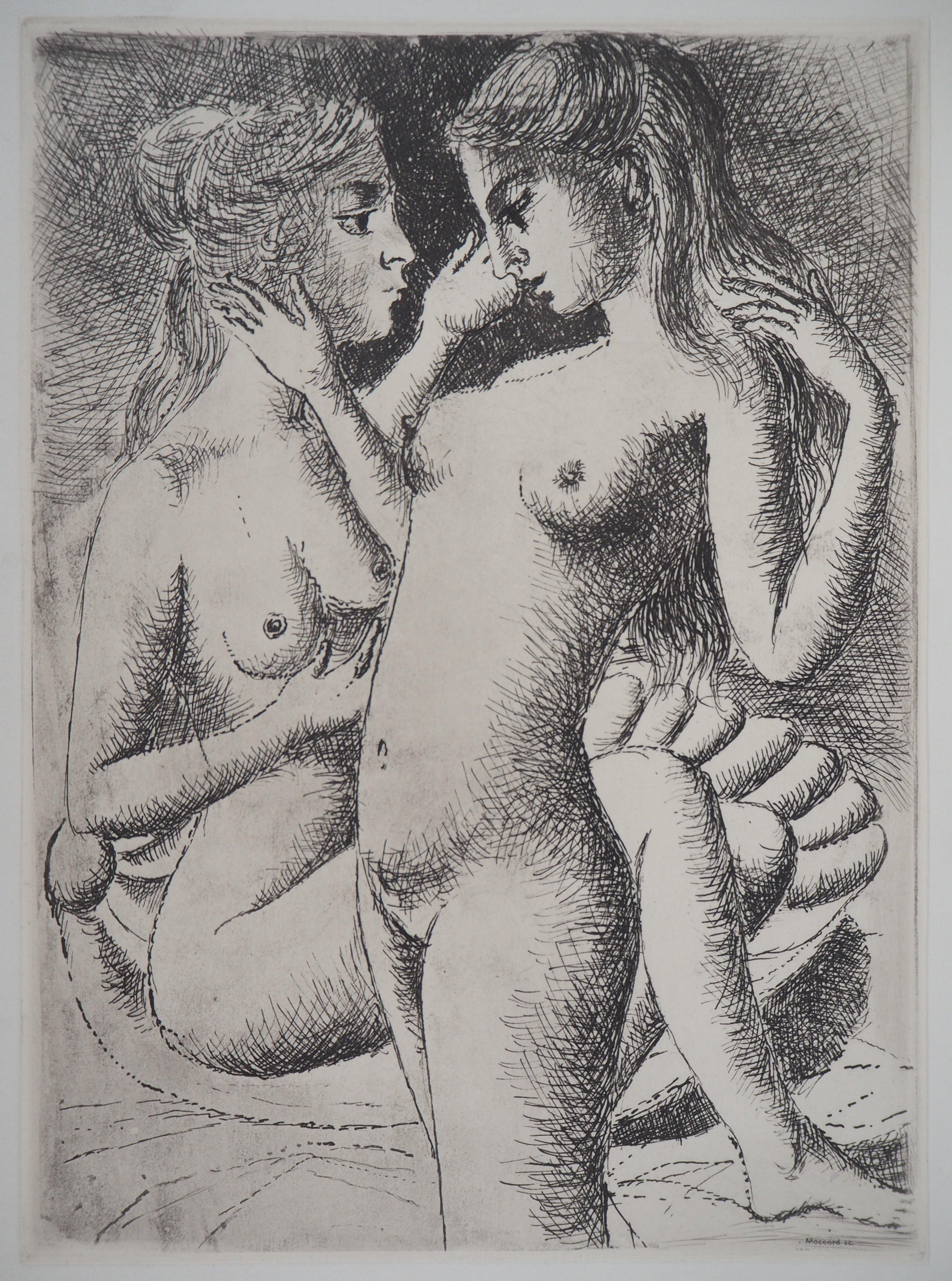 Paul Delvaux Nude Print - Muses - Etching - 1970