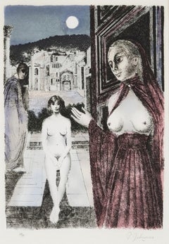 Paul Delvaux (1897–1994) – La Reine de Saba – Silkscreen print on tissue paper