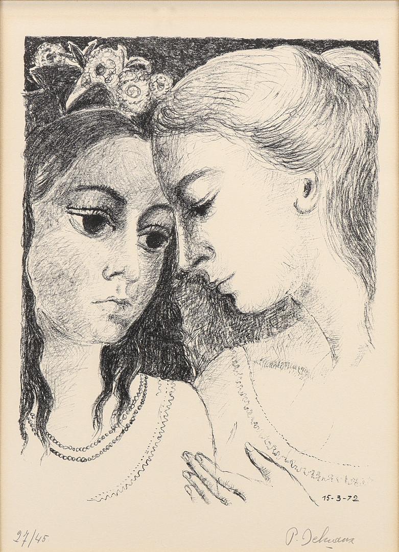 Paul Delvaux (1897–1994) - Secrets - Lithograph on Arches paper - 1972