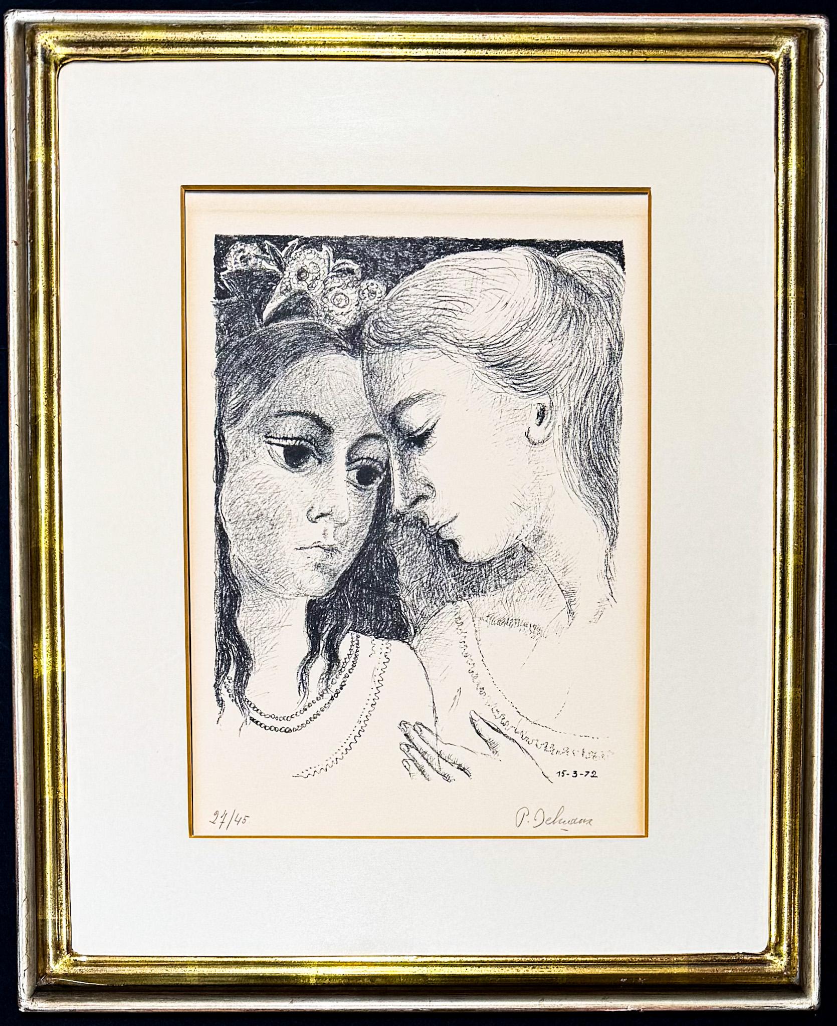 Paul Delvaux (1897-1994) - Geheimnisse - Lithographie auf Arches-Papier - 1972