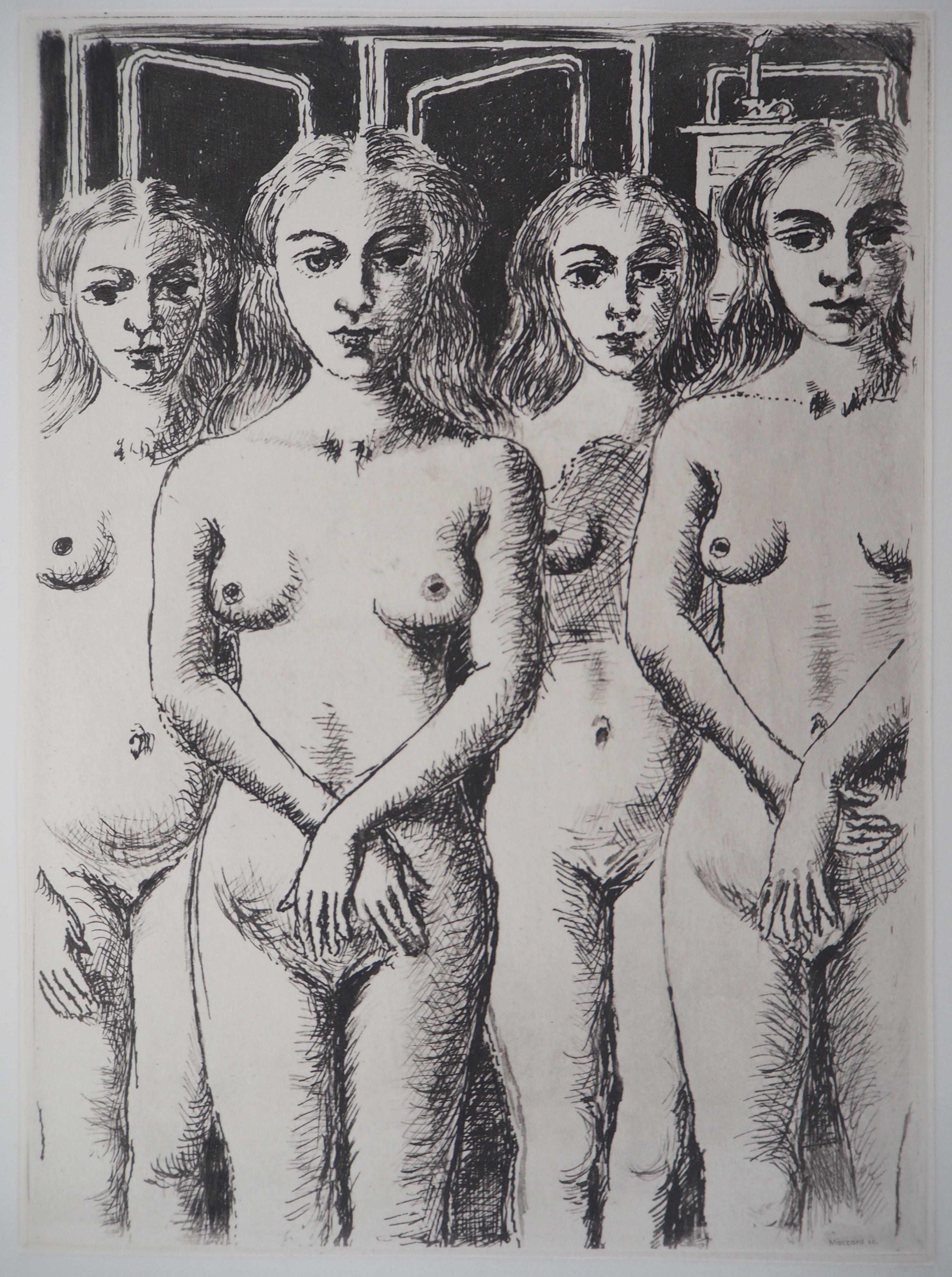 Paul Delvaux Nude Print - Sensuous Dream - Etching - 1970