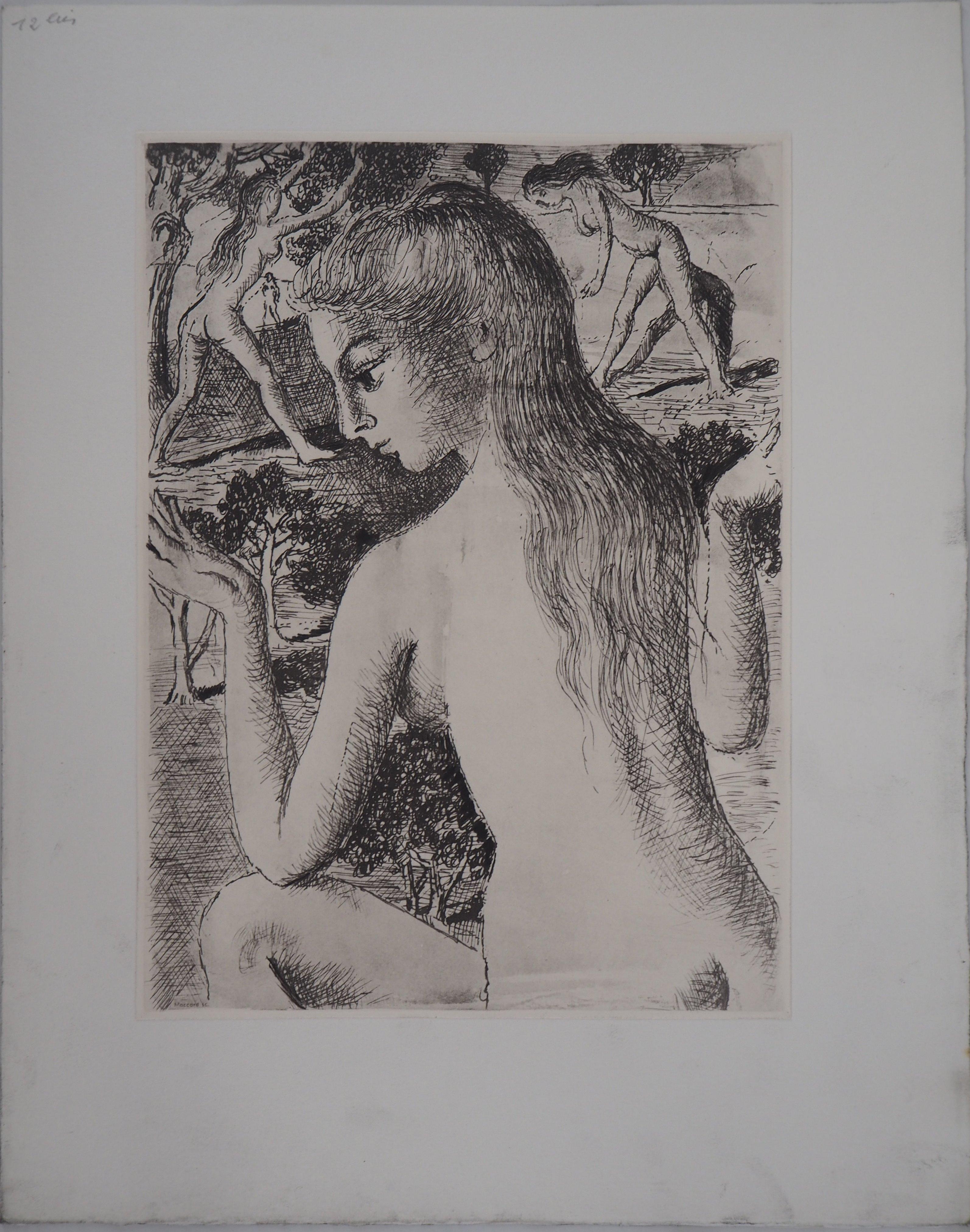 The Virtues - Etching - 1970 - Print by Paul Delvaux