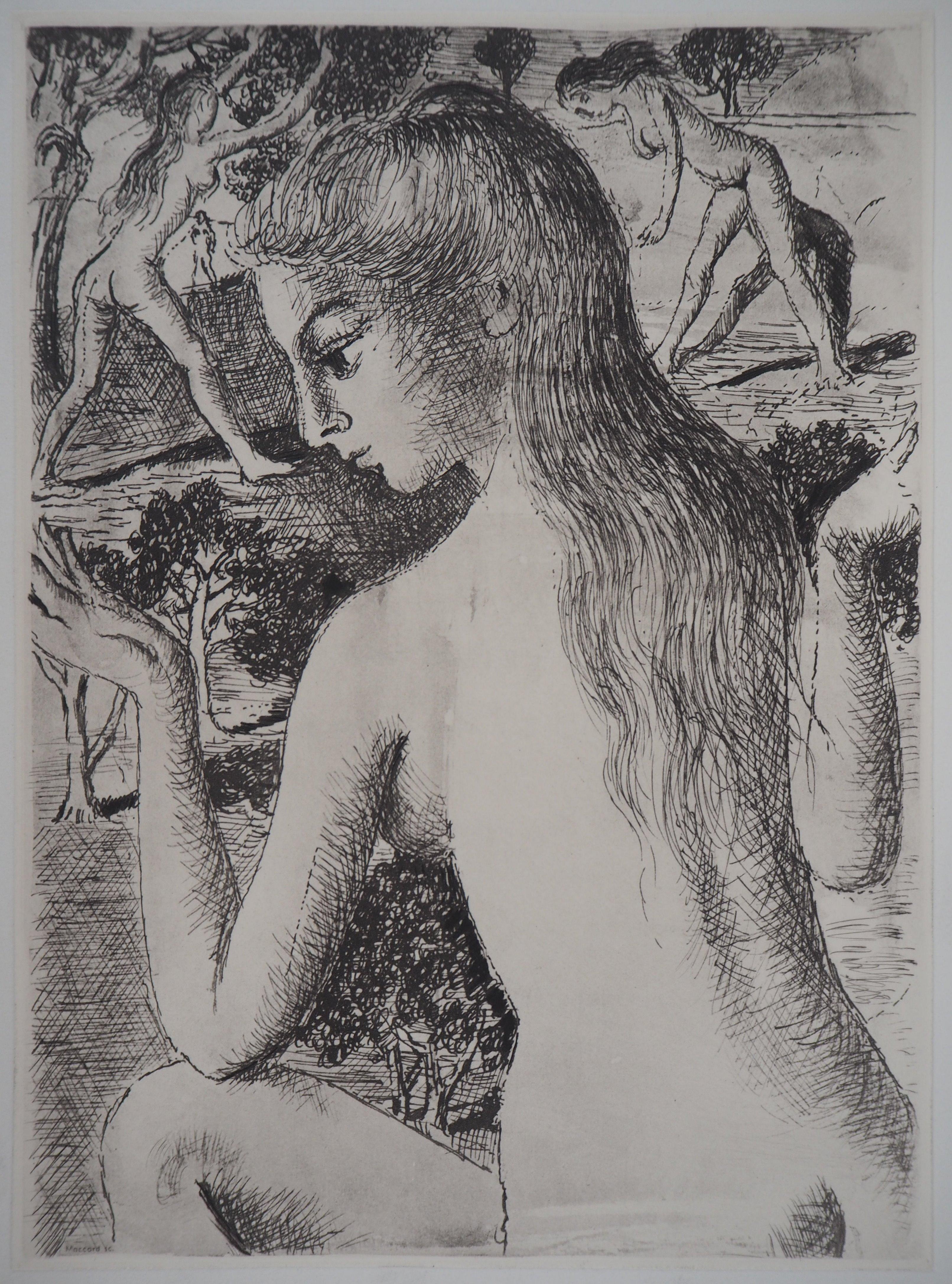 Paul Delvaux Nude Print - The Virtues - Etching - 1970