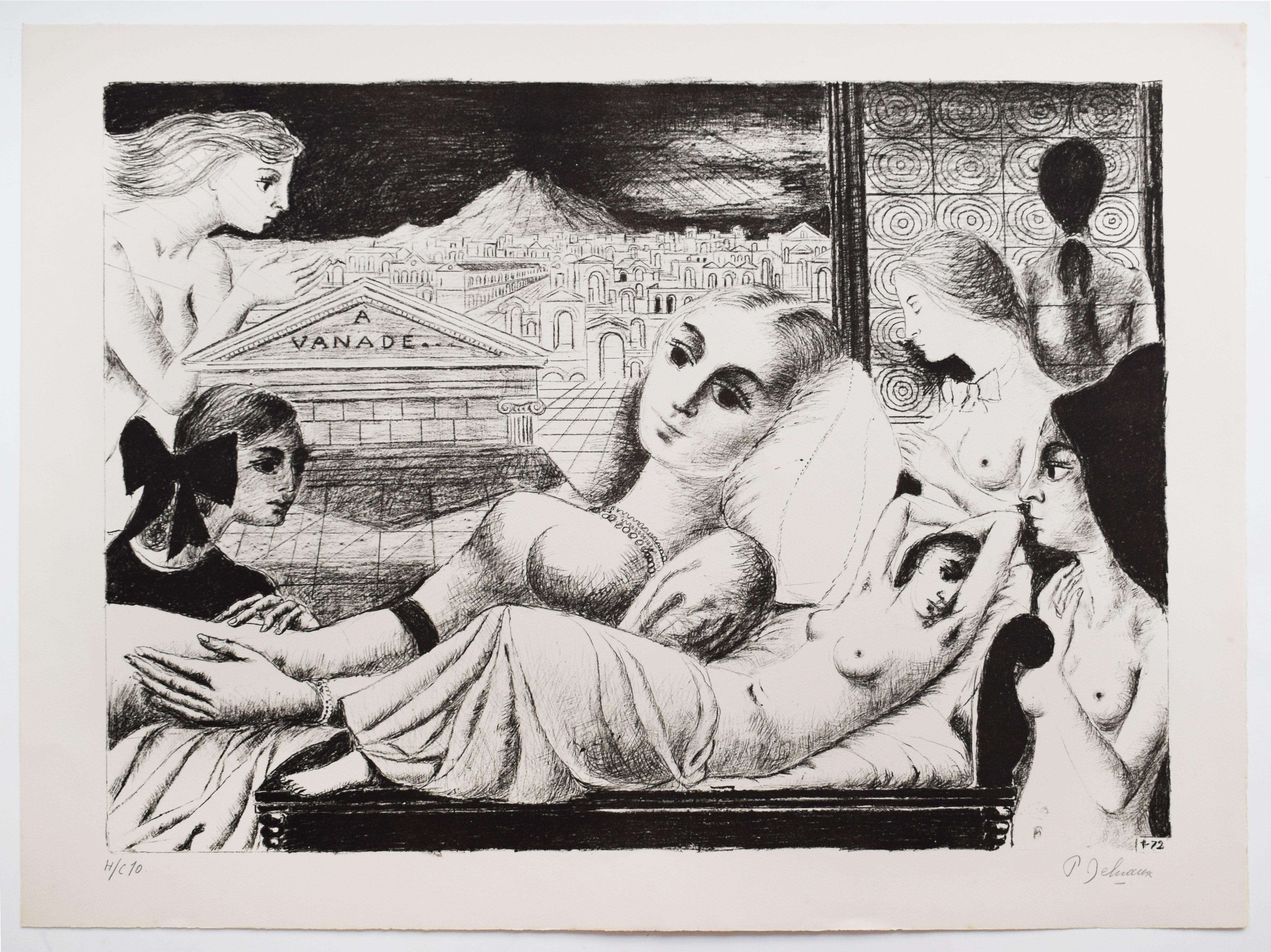 Vanade (Vanity) - Belgian Surrealism Muses - Print by Paul Delvaux