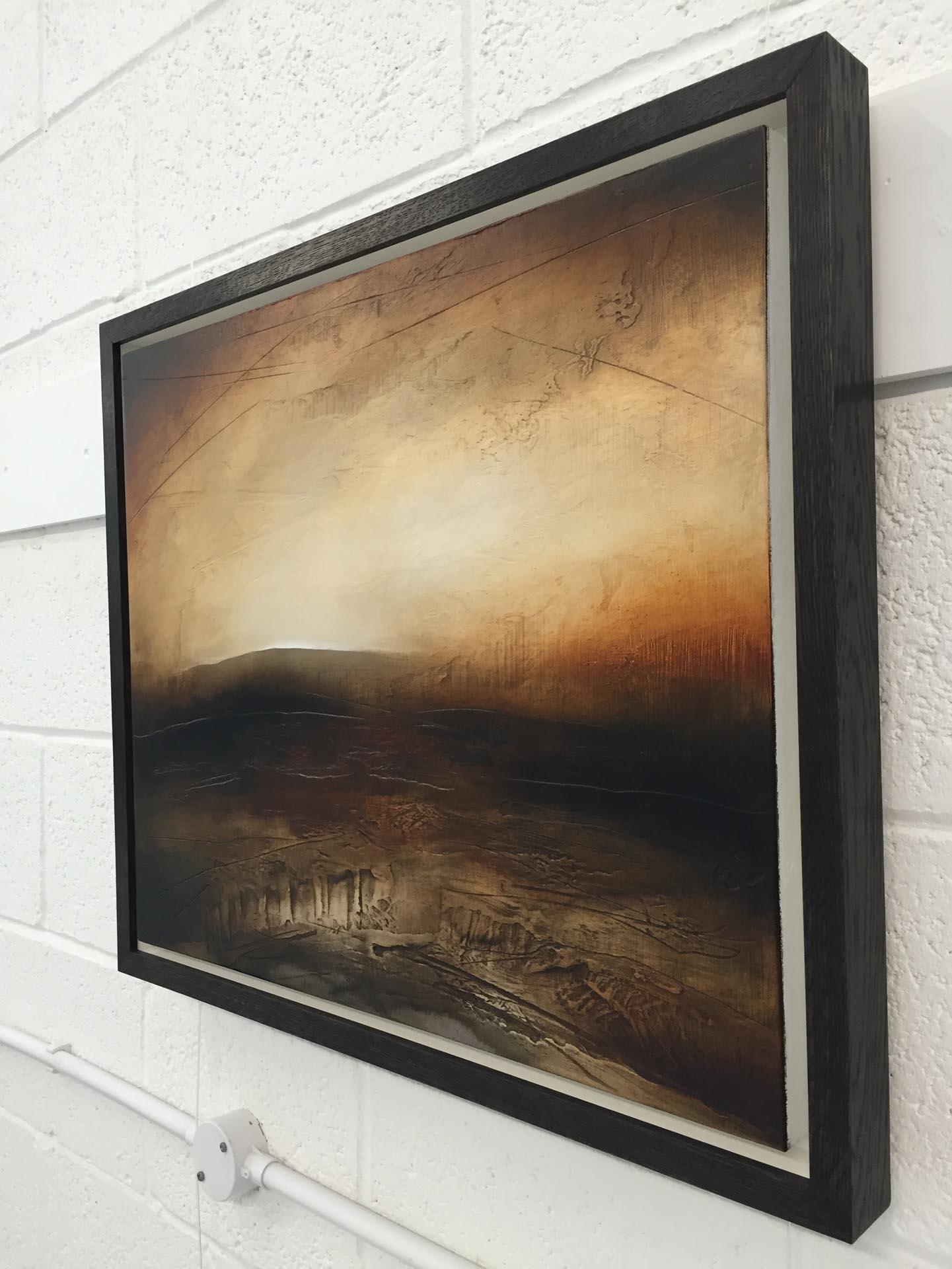 Atmospheric Abstract Landscape Painting of British Moorland with Earthy Tones For Sale 1