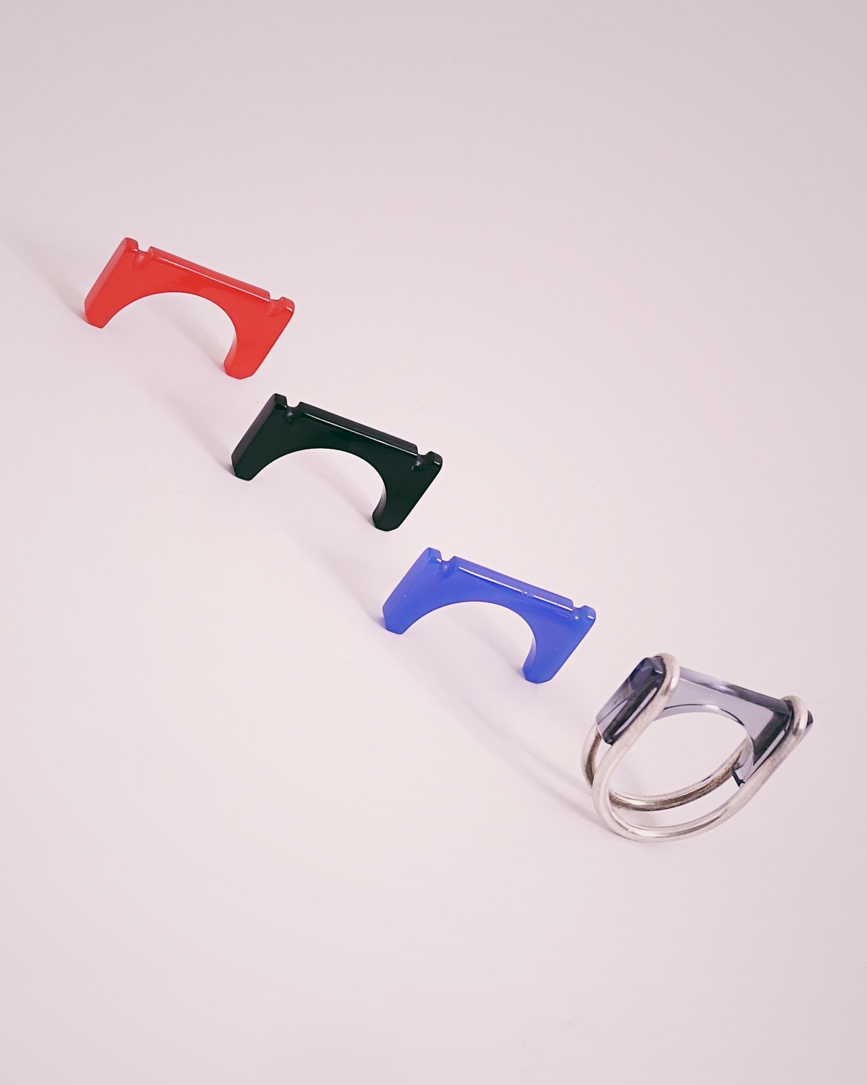 Seltenes „Exchange-Ring“-Set von Paul Derrez, 1975 2