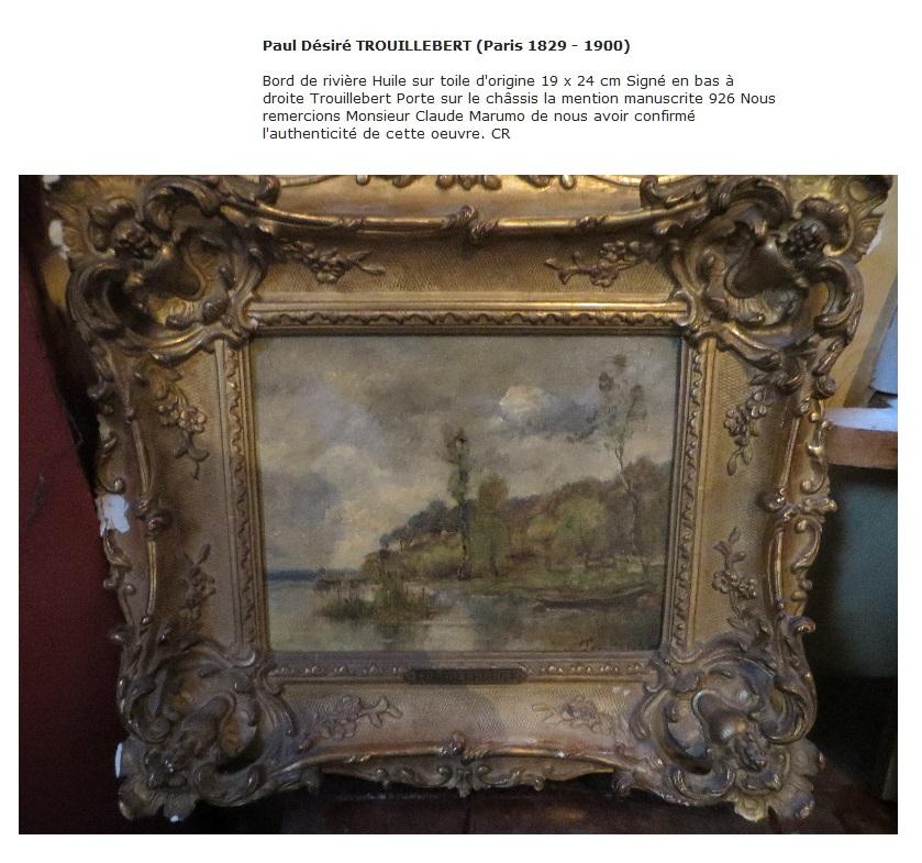 French Landscape With A Boat On A Lake - oil on canvas -by Trouillebert Paul For Sale 1