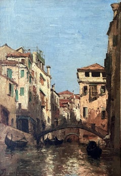 Antique "Canal Pinelli, Venise" Paul Désiré Trouillebert, Venetian Scene in Italy