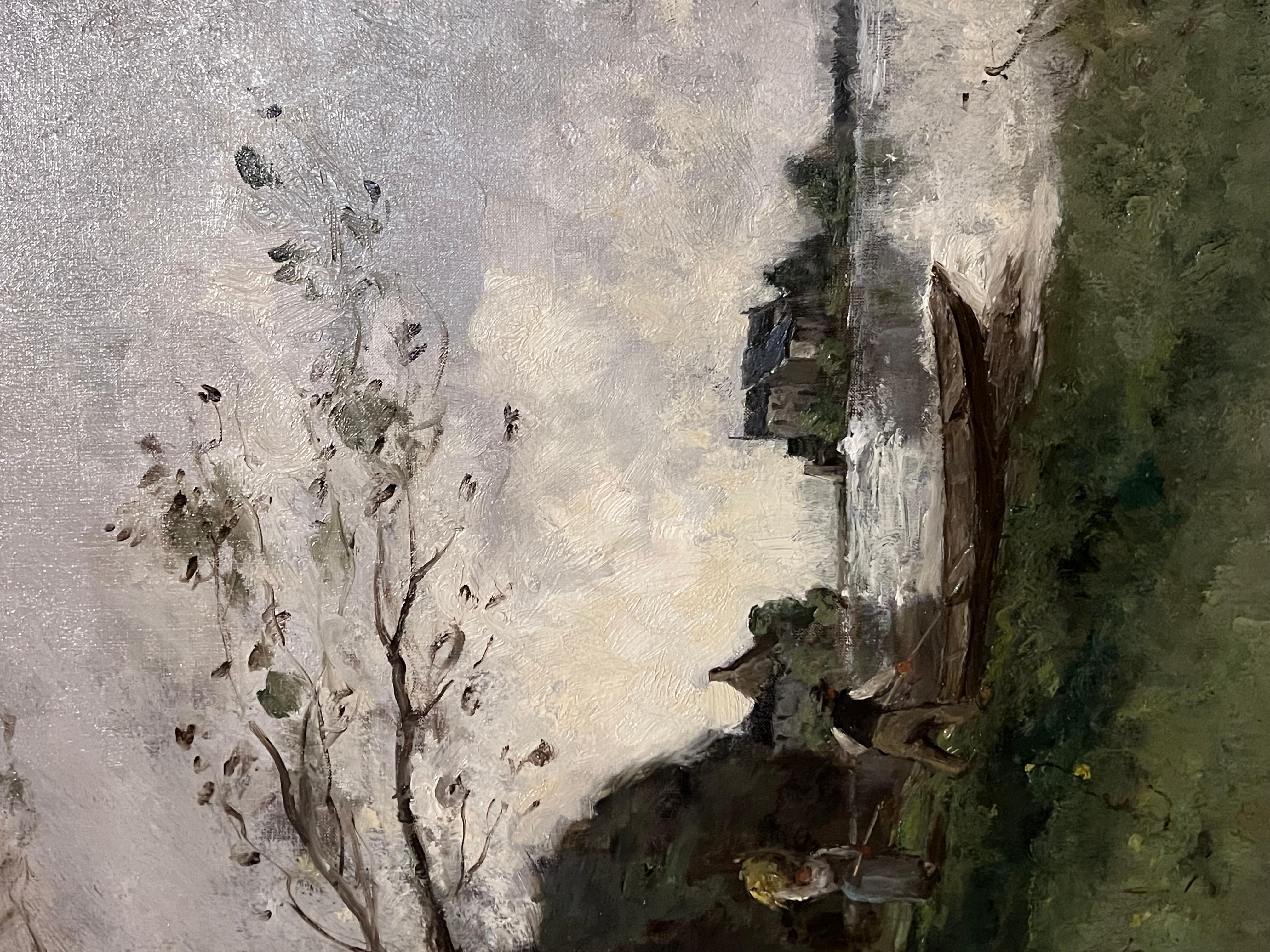 Moulin sur la Vienne - Painting Scuola di Barbizon di Paul Desire Trouillebert