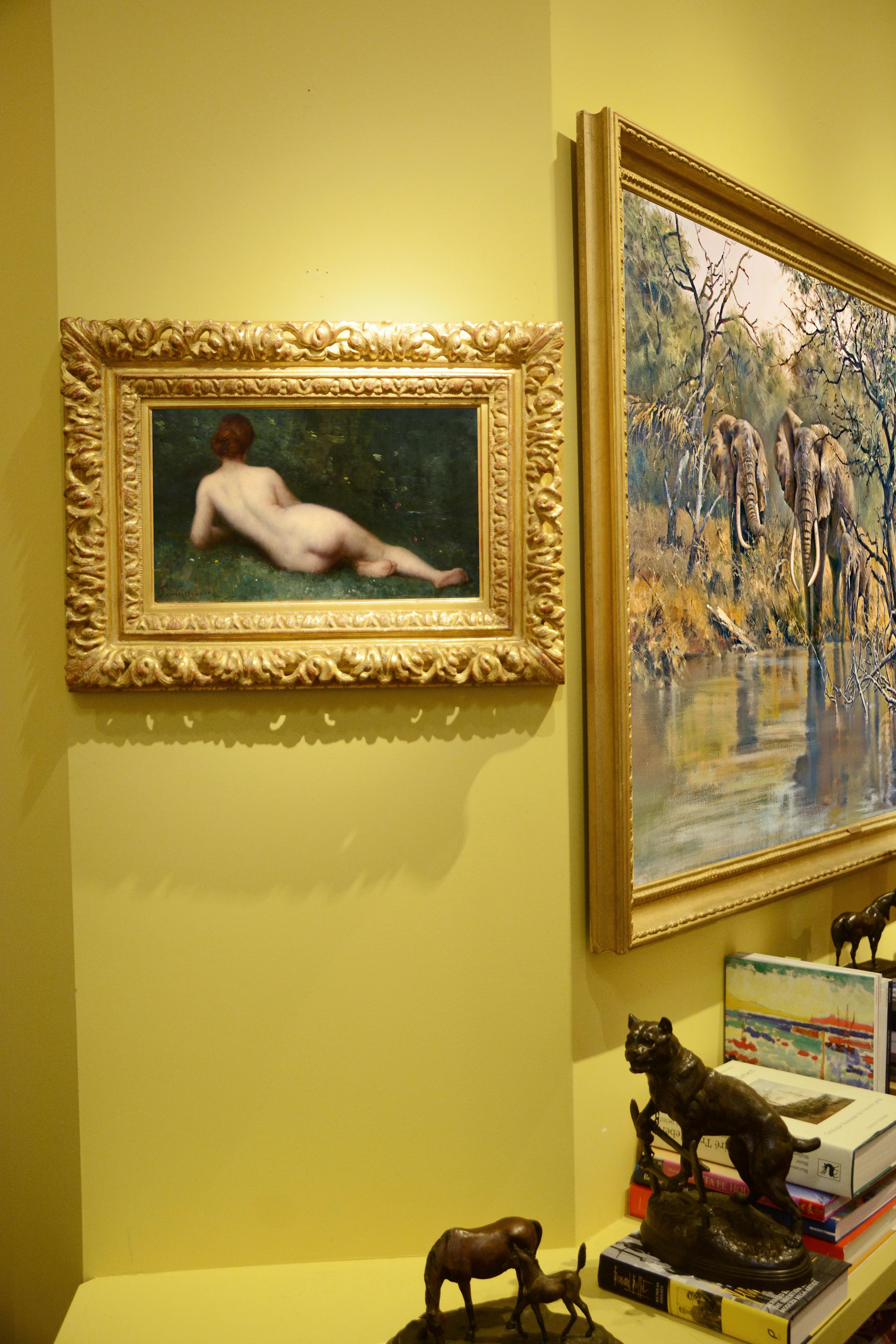Nu allongé de dos (Nudo sdraiato) - Painting Realismo di Paul Desire Trouillebert