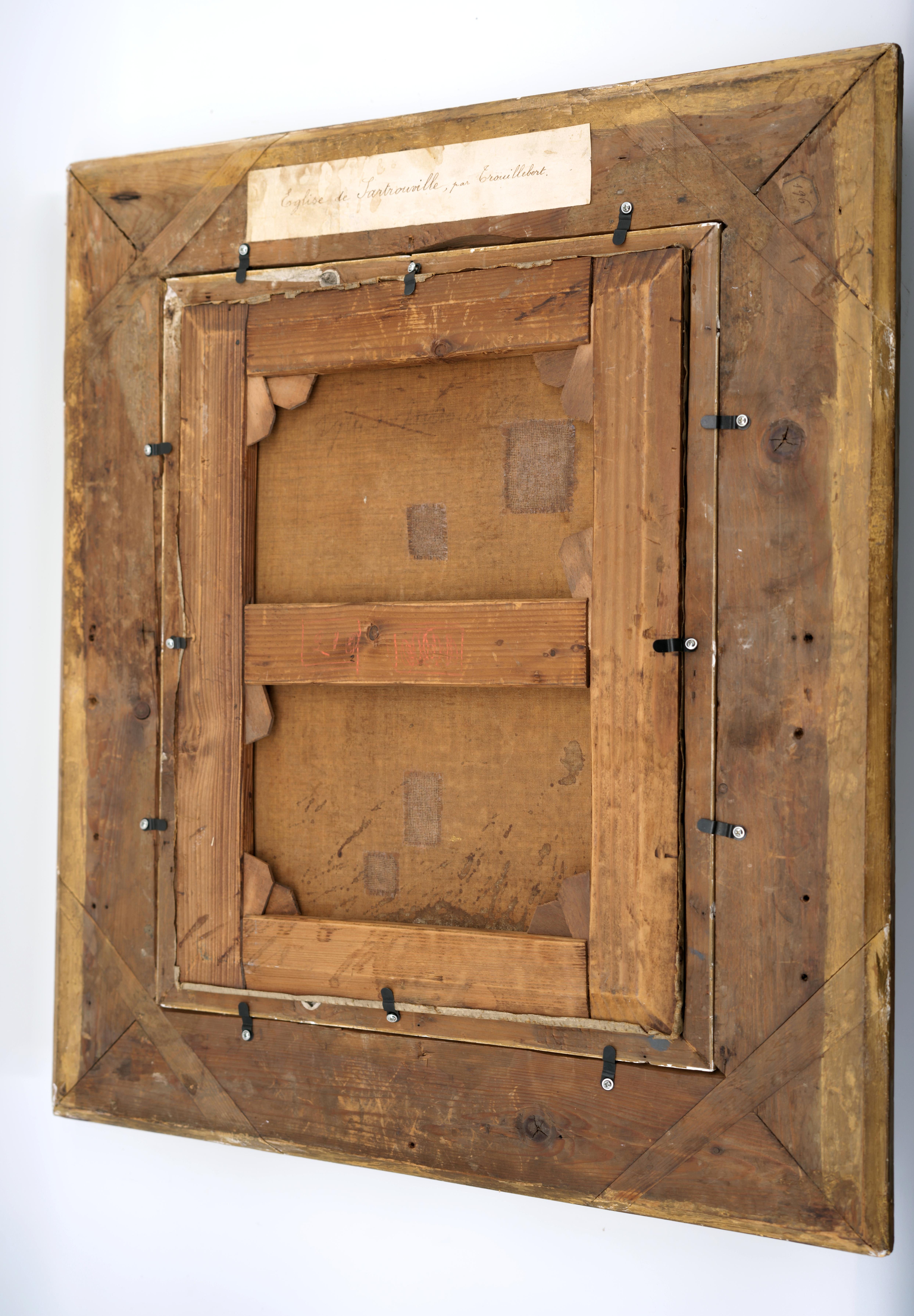 Paul-Desire TROUILLEBERT , Sartrouville Kirche, Öl auf Leinwand, 19. Jahrhundert. im Angebot 7