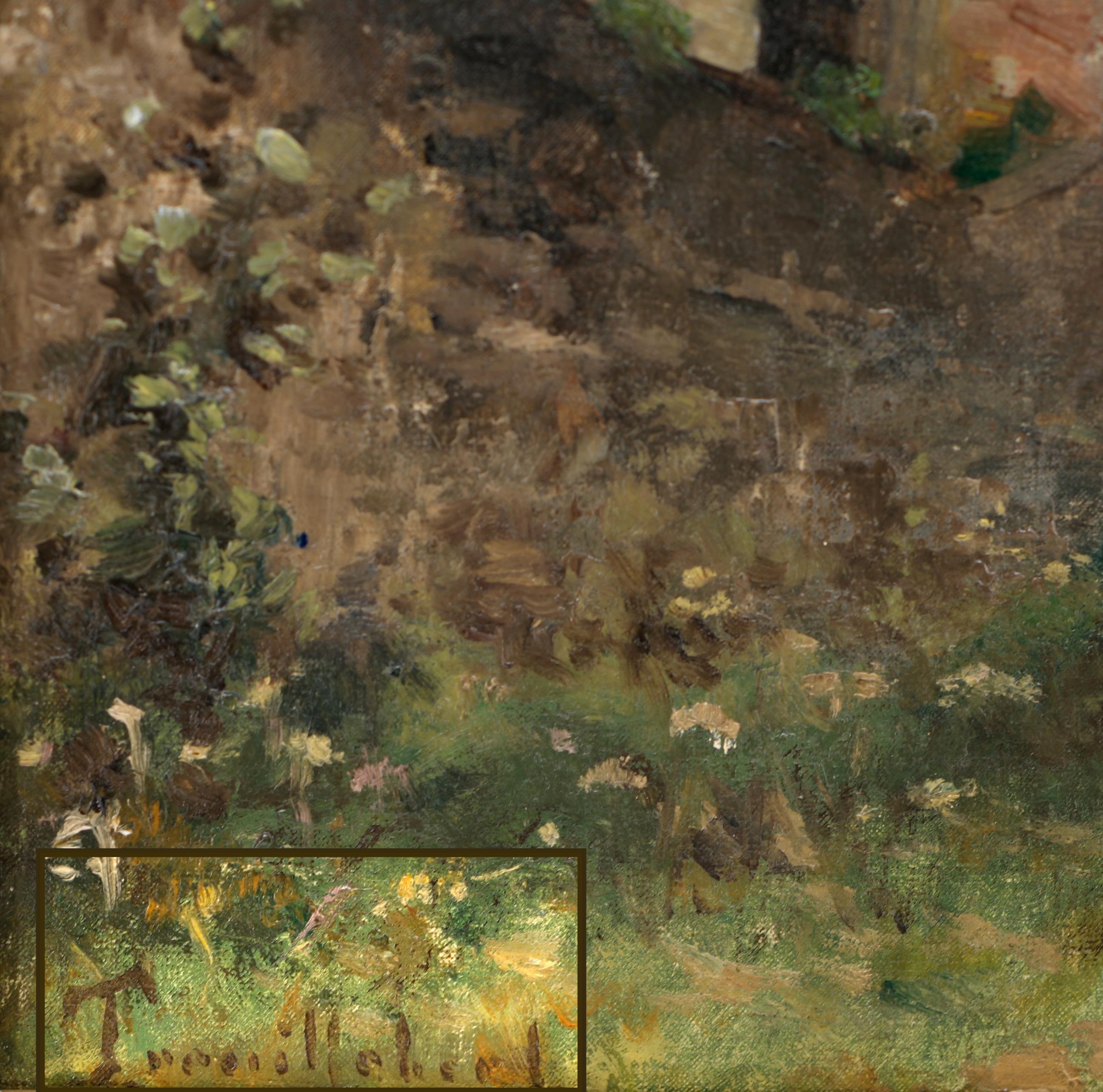 Paul-Desire TROUILLEBERT , Sartrouville Kirche, Öl auf Leinwand, 19. Jahrhundert. (Schule von Barbizon), Painting, von Paul Desire Trouillebert