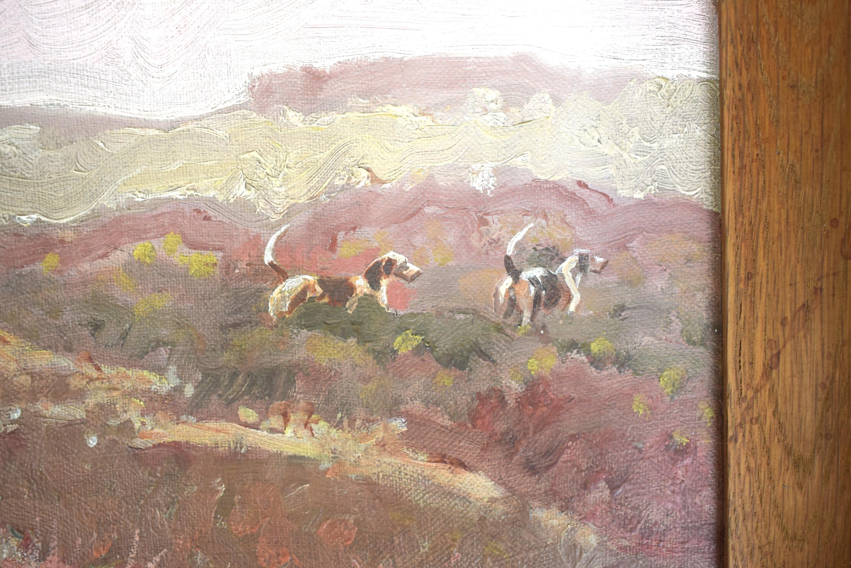 Fox-Hunter In A Landscape O/C by Paul Brown For Sale 1