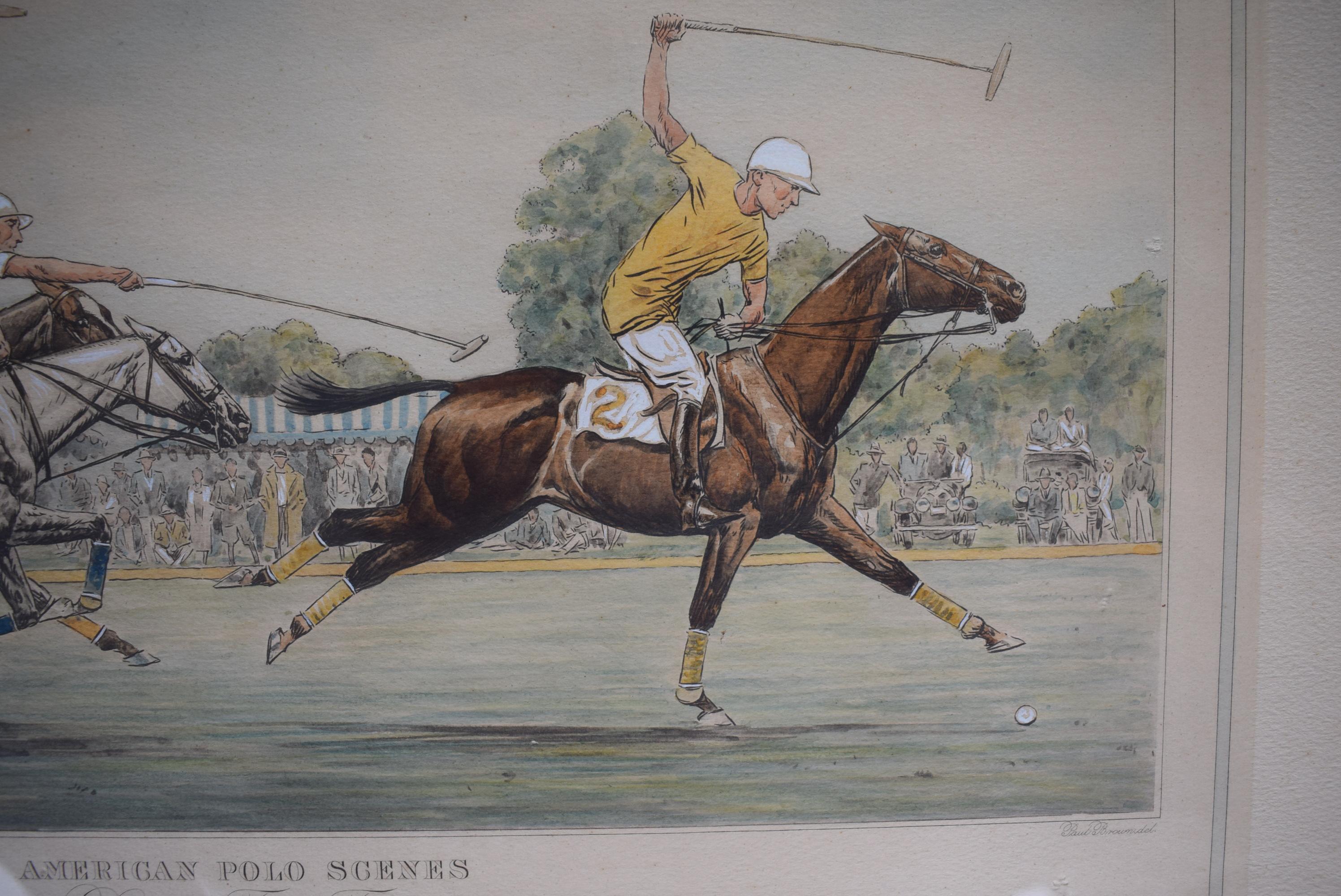 American Polo Scenes Down The Field 1930 Paul Brown For Sale 5