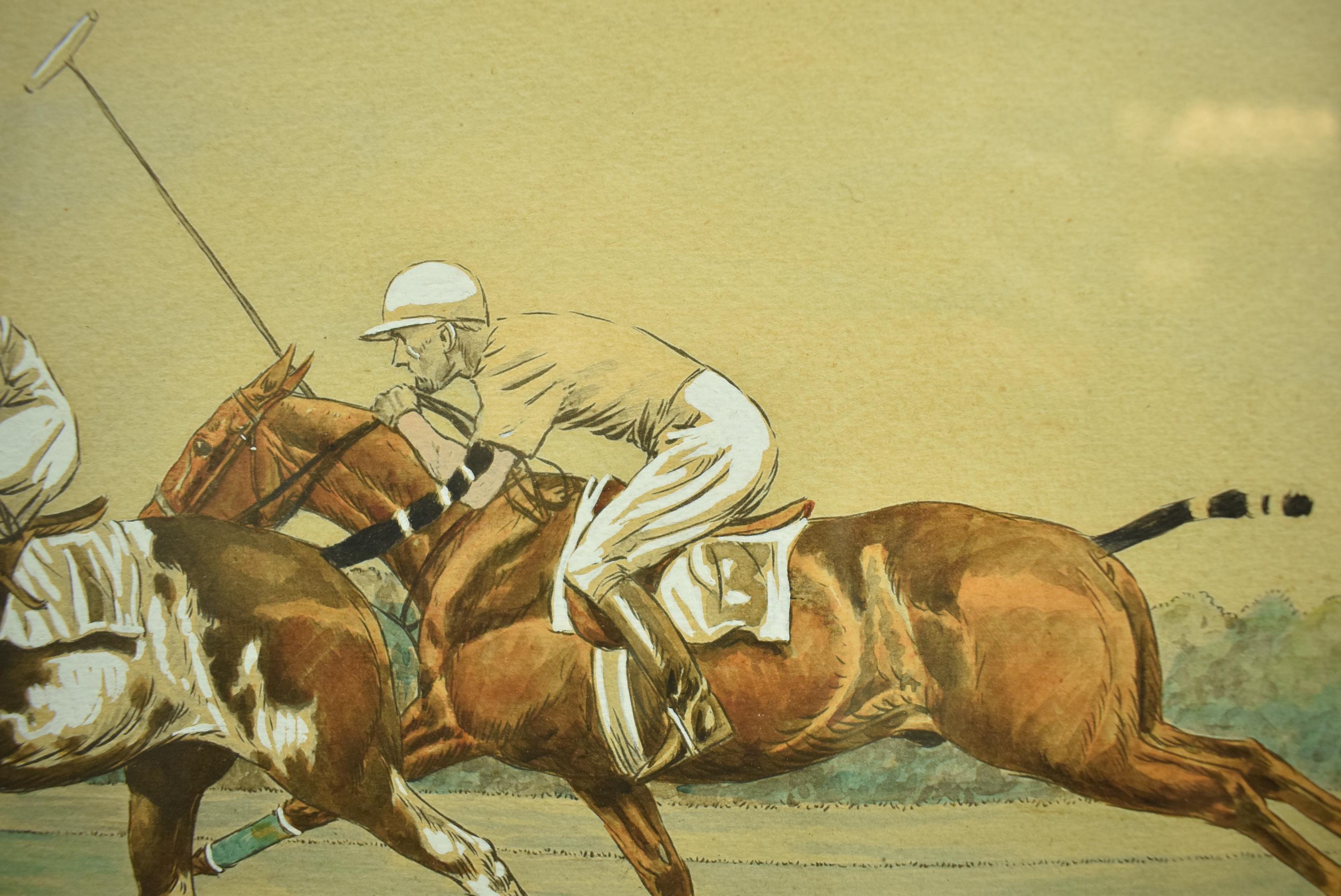 „The Goal“ Amerikanische Poloszenen aus dem Jahr 1930 von Paul Brown für The Derrydale Press im Angebot 2