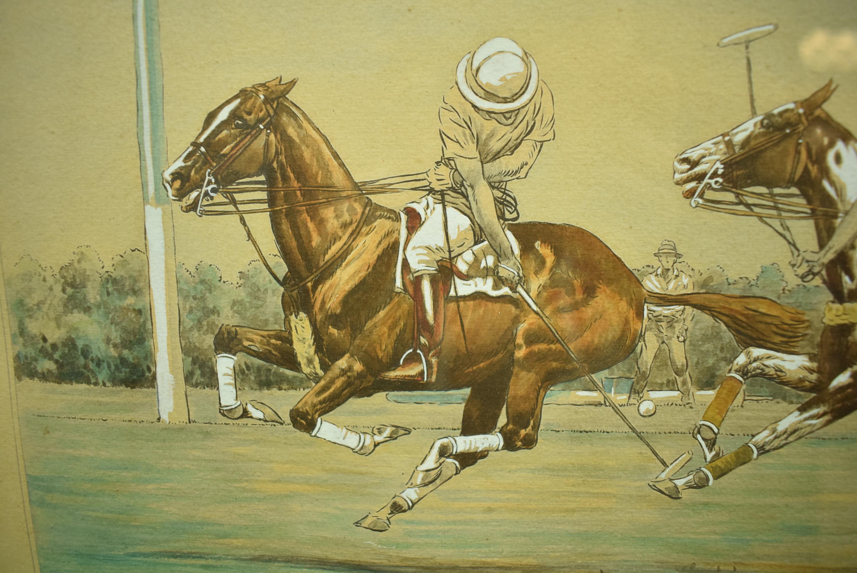 „The Goal“ Amerikanische Poloszenen aus dem Jahr 1930 von Paul Brown für The Derrydale Press im Angebot 3