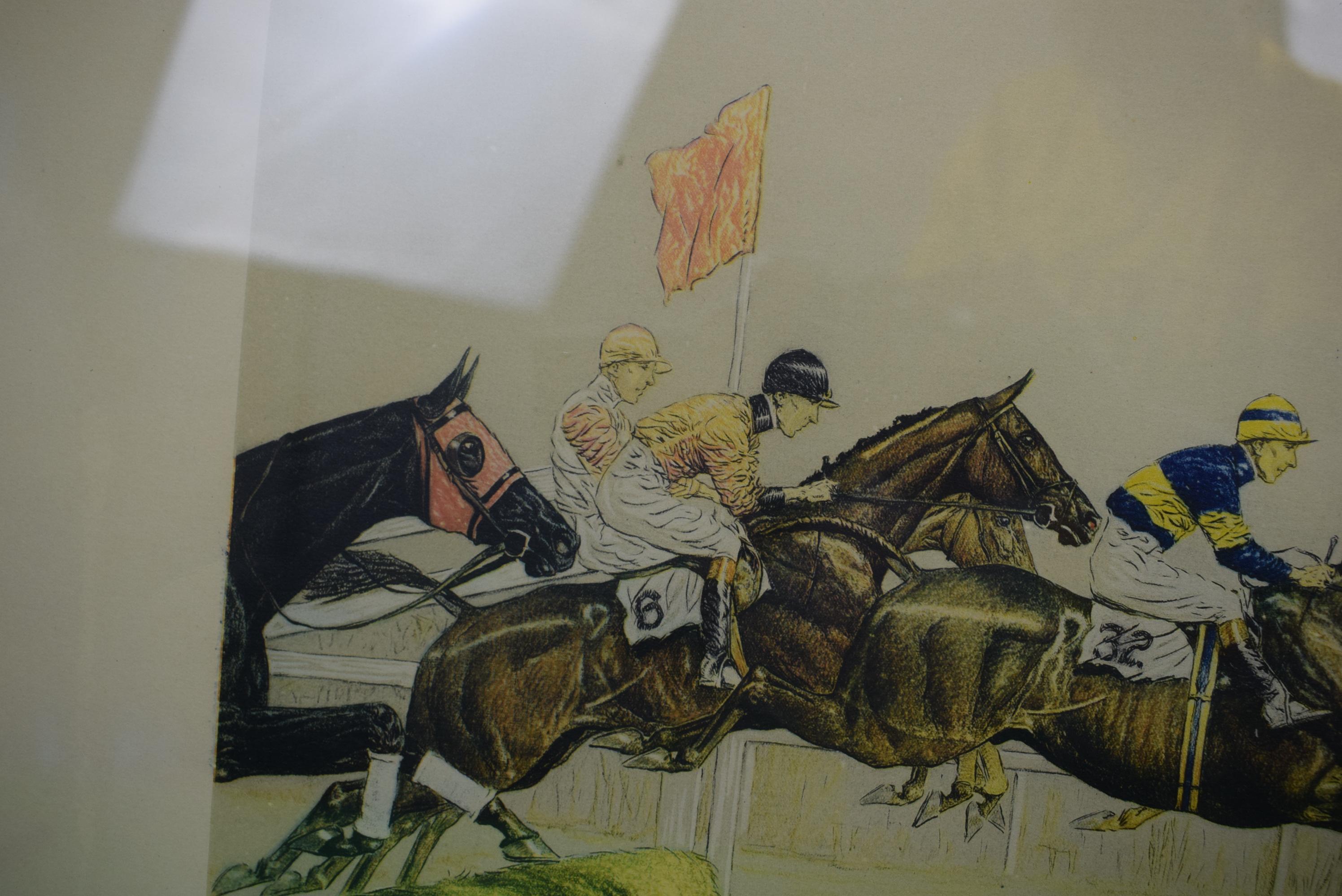 The Water Jump In The Grand National Of 1931 At Aintree By Paul Brown - Print by Paul Desmond Brown