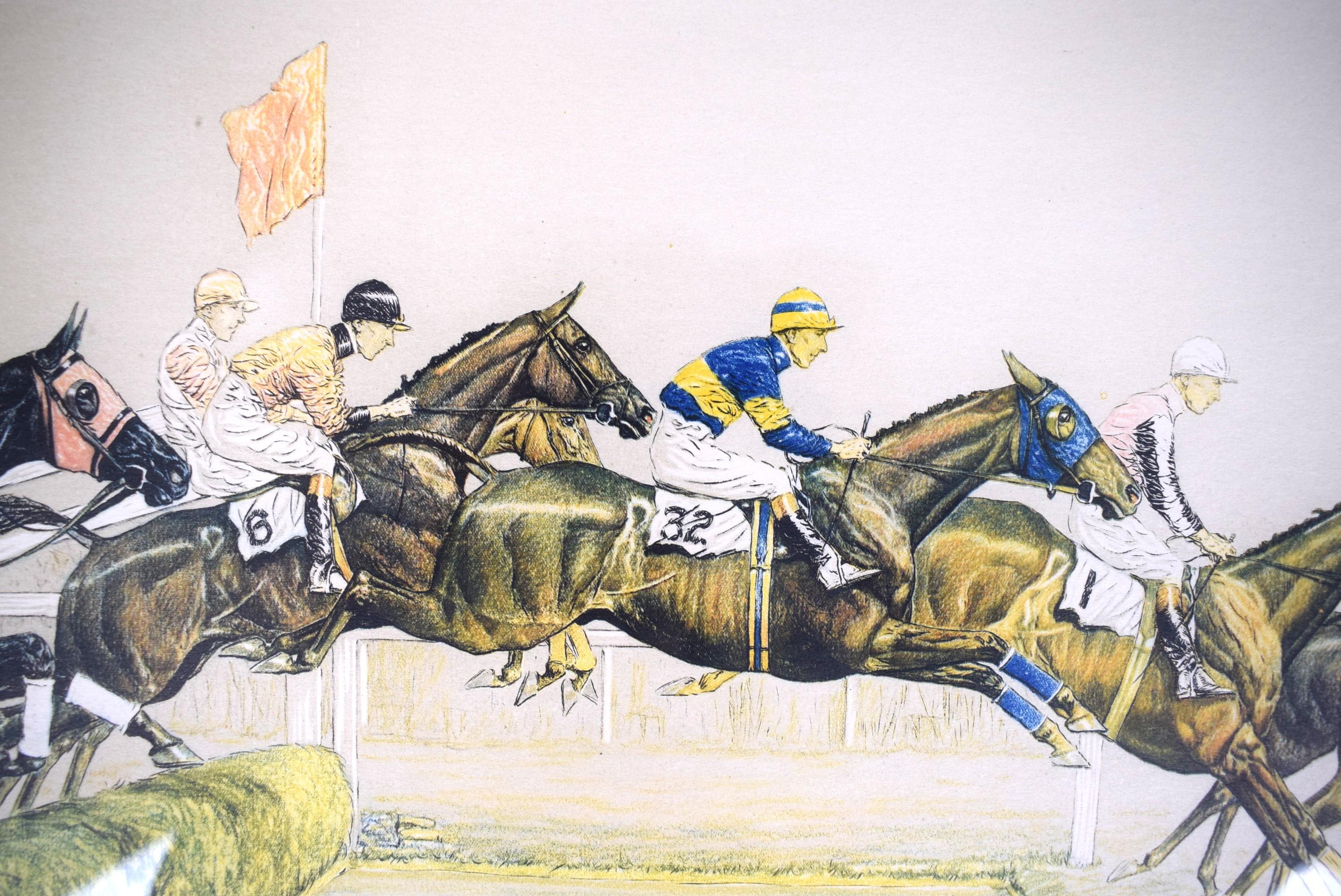 „The Water Jump In The Grand National Of 1931 At Aintree“ von Paul Brown im Angebot 4