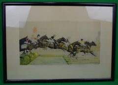 El salto de agua en el Grand National de 1931 en Aintree Por Paul Brown