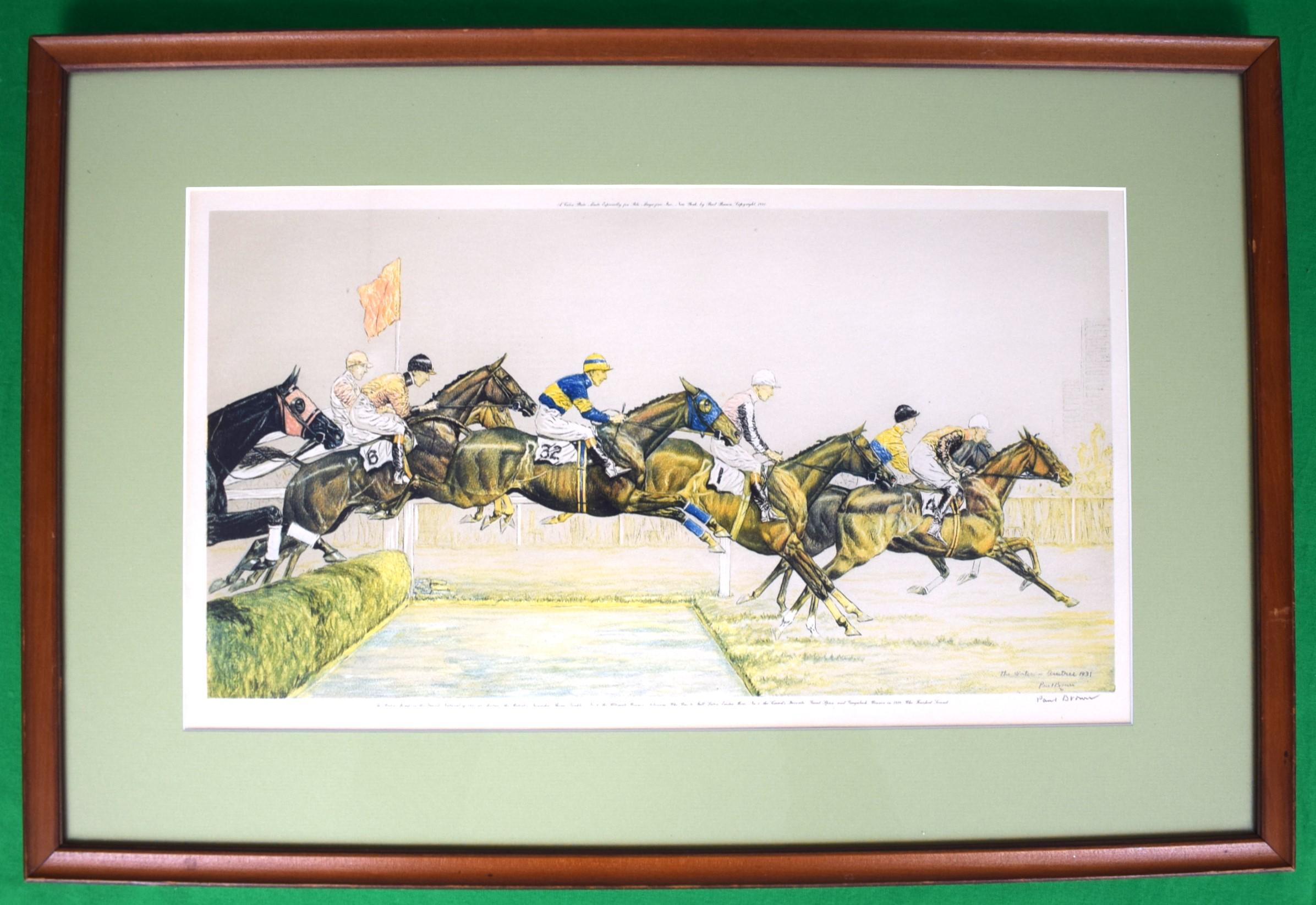 "The Water Jump In The Grand National Of 1931 At Aintree" by Paul Brown - Print by Paul Desmond Brown