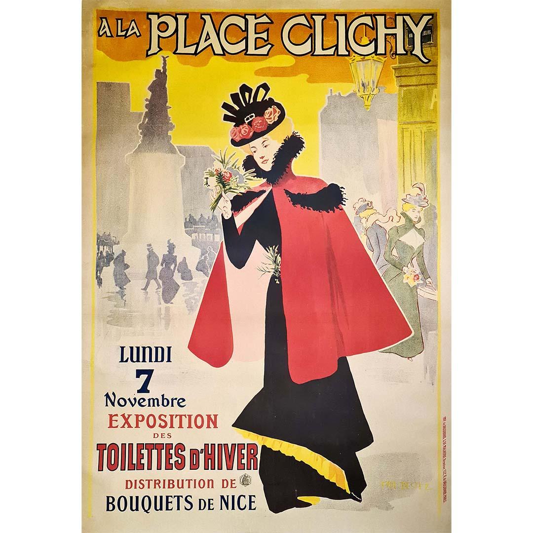 Circa 1900 Original Poster Paul Destez A la place Clichy - Art Nouuveau Fashion For Sale 1