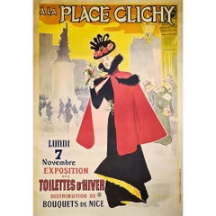 Circa 1900 Original Poster Paul Destez A la place Clichy - Art Nouuveau Fashion
