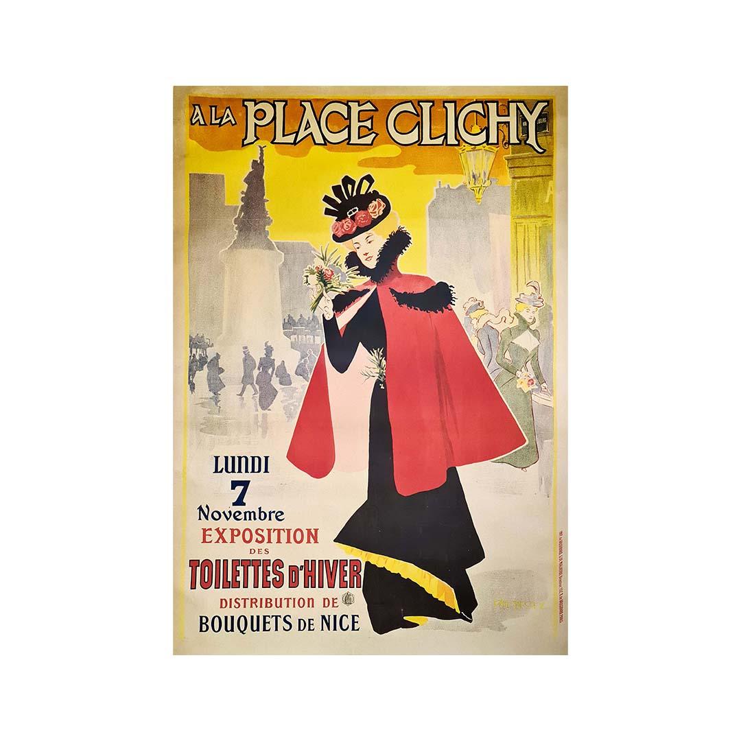 Circa 1900 Original Poster Paul Destez A la place Clichy - Art Nouuveau Fashion