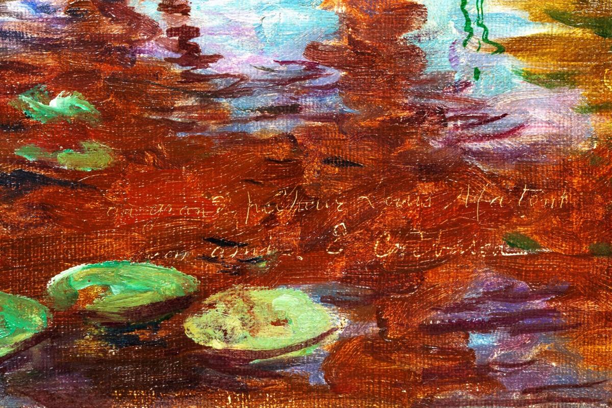 Paul-Édouard Crébassa (1864-1912) - Fluss mit Wasserlilien im Angebot 2