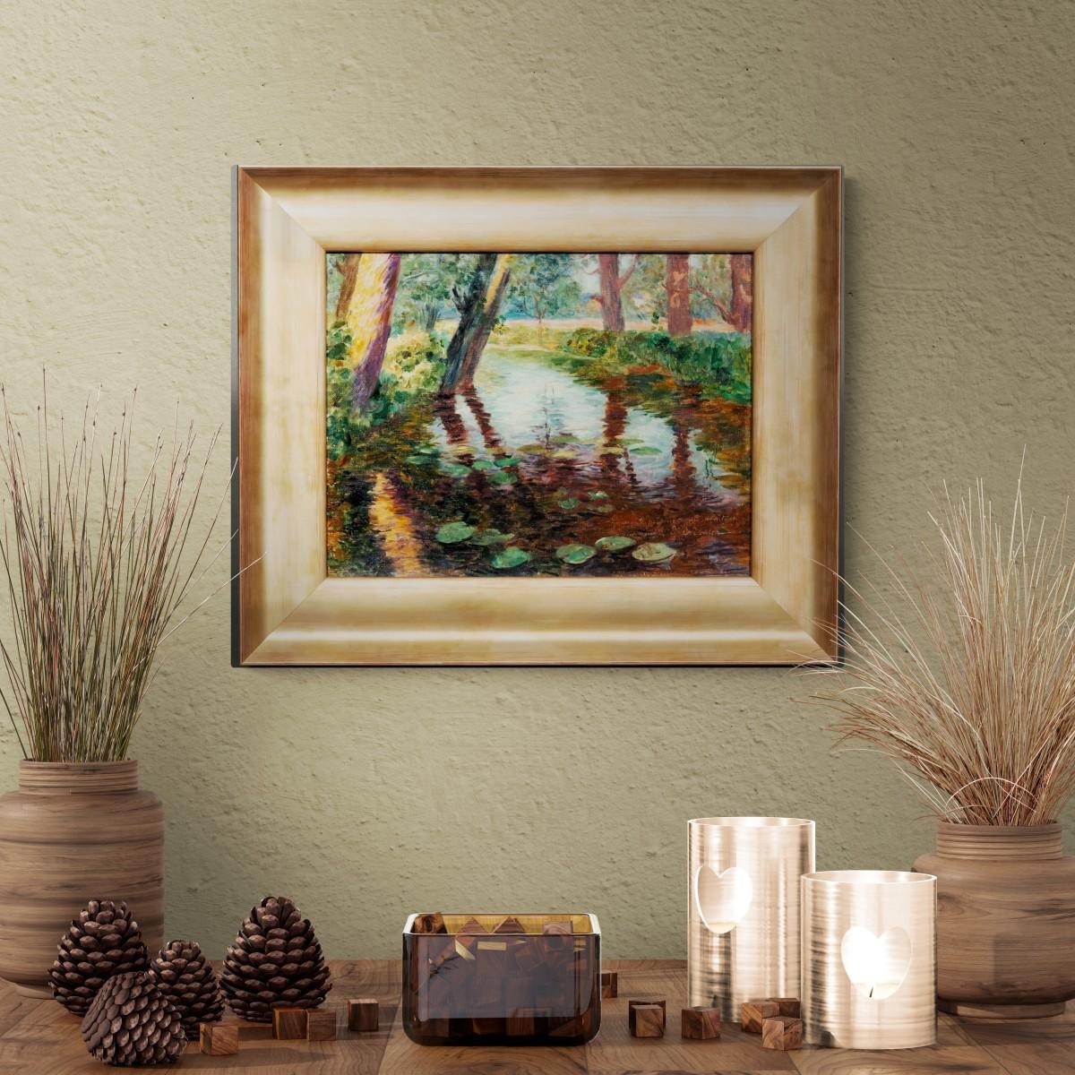 Paul-Édouard Crébassa (1864-1912) - Fluss mit Wasserlilien im Angebot 8