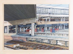 Paul Douglas Bransby - 1989 Acrylic, Birmingham Train Station